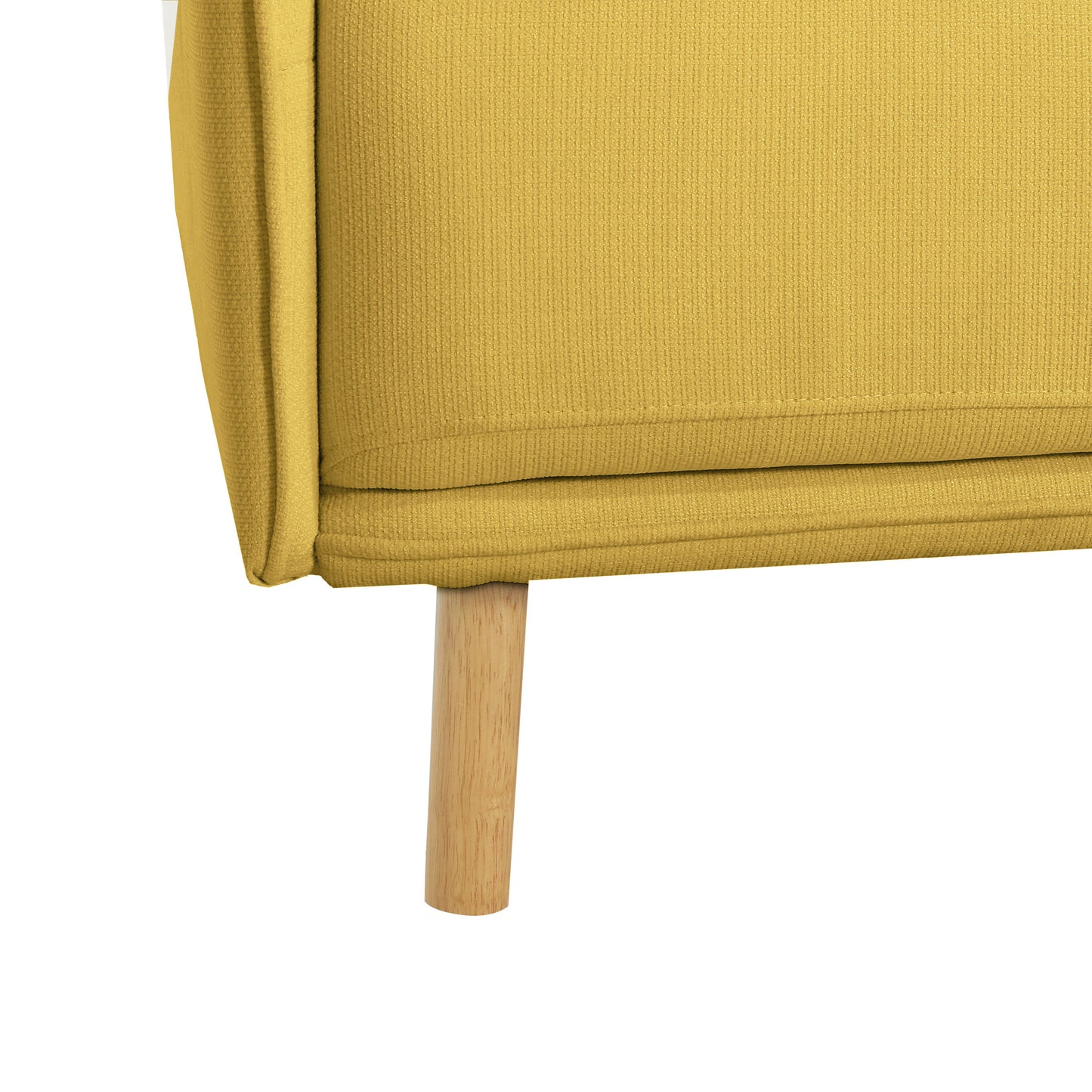Modern Upholstered Accent Chair With Soft Cushions, Sleek Armrest Design - Yellow