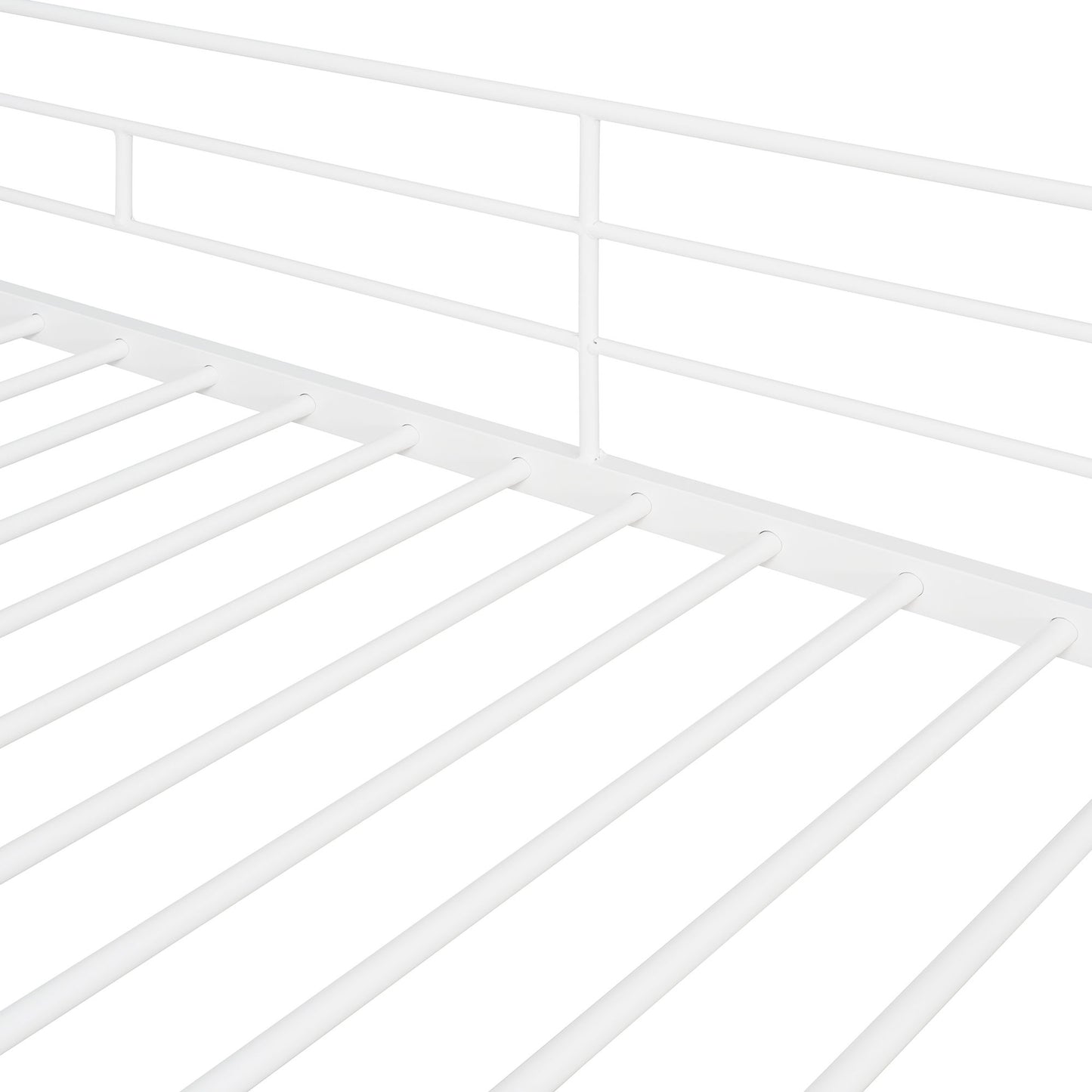 Twin Size Loft Bed With Desk And Shelves - White