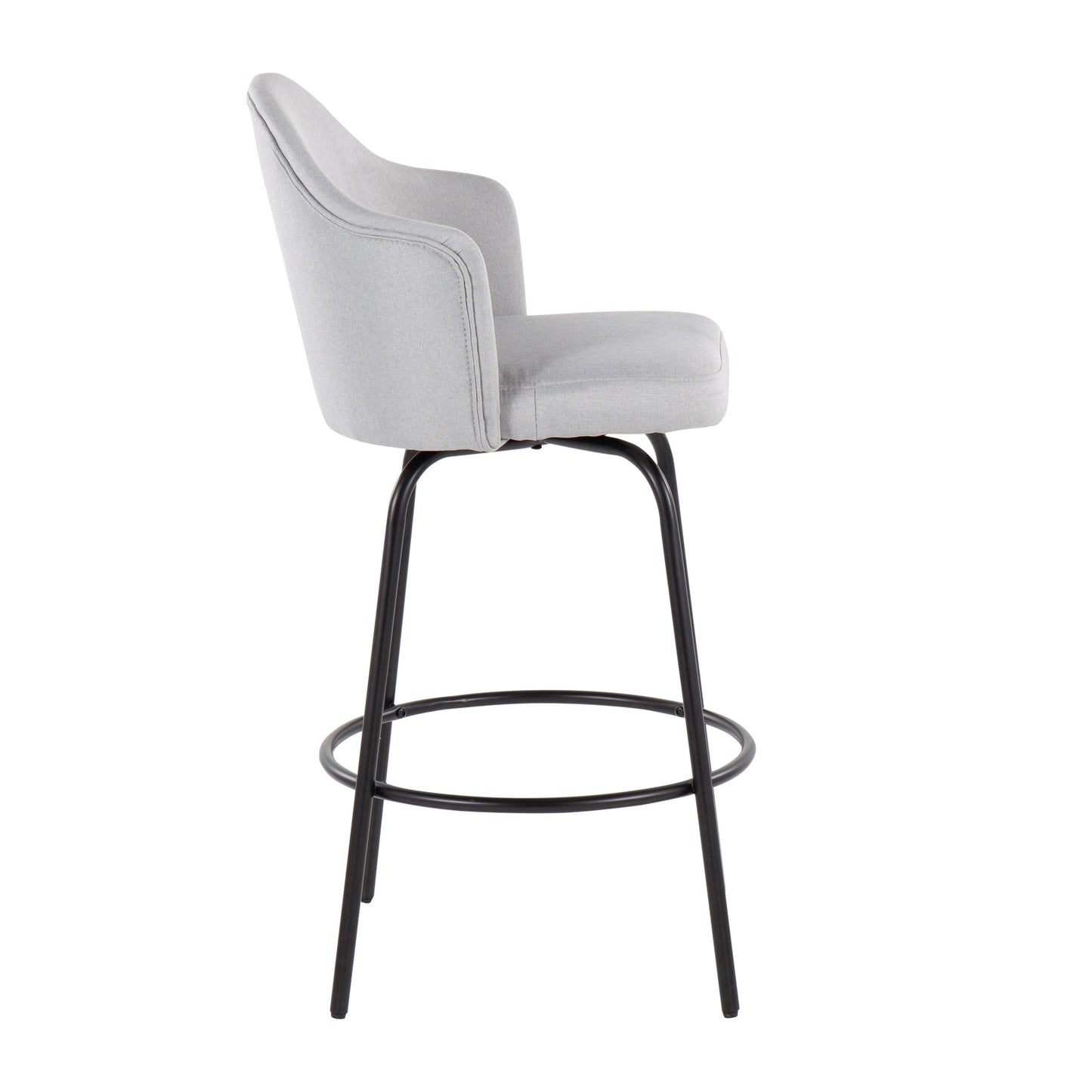 Ahoy - Contemporary Fixed Height Counter Stool (Set of 2) - Black / Light Gray