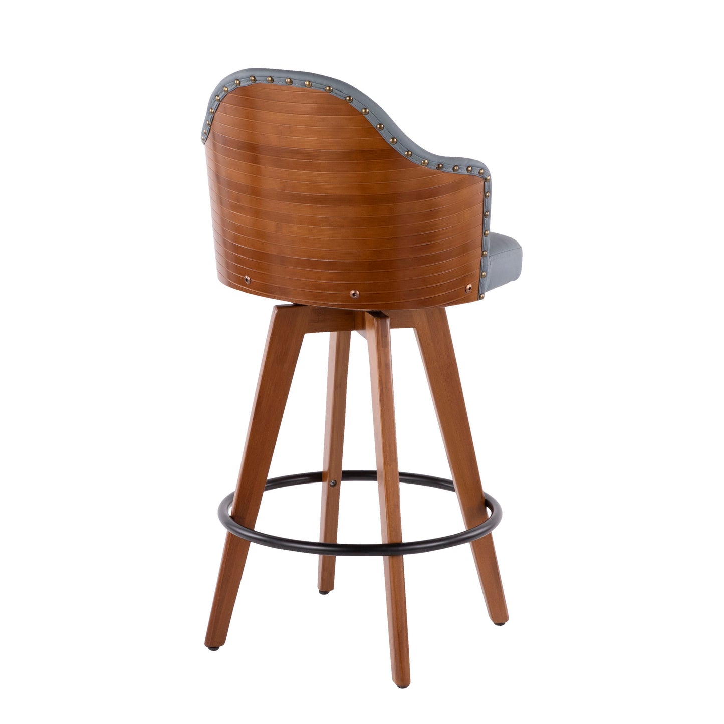 Ahoy - Mid-Century Counter Stool - Walnut / Gray