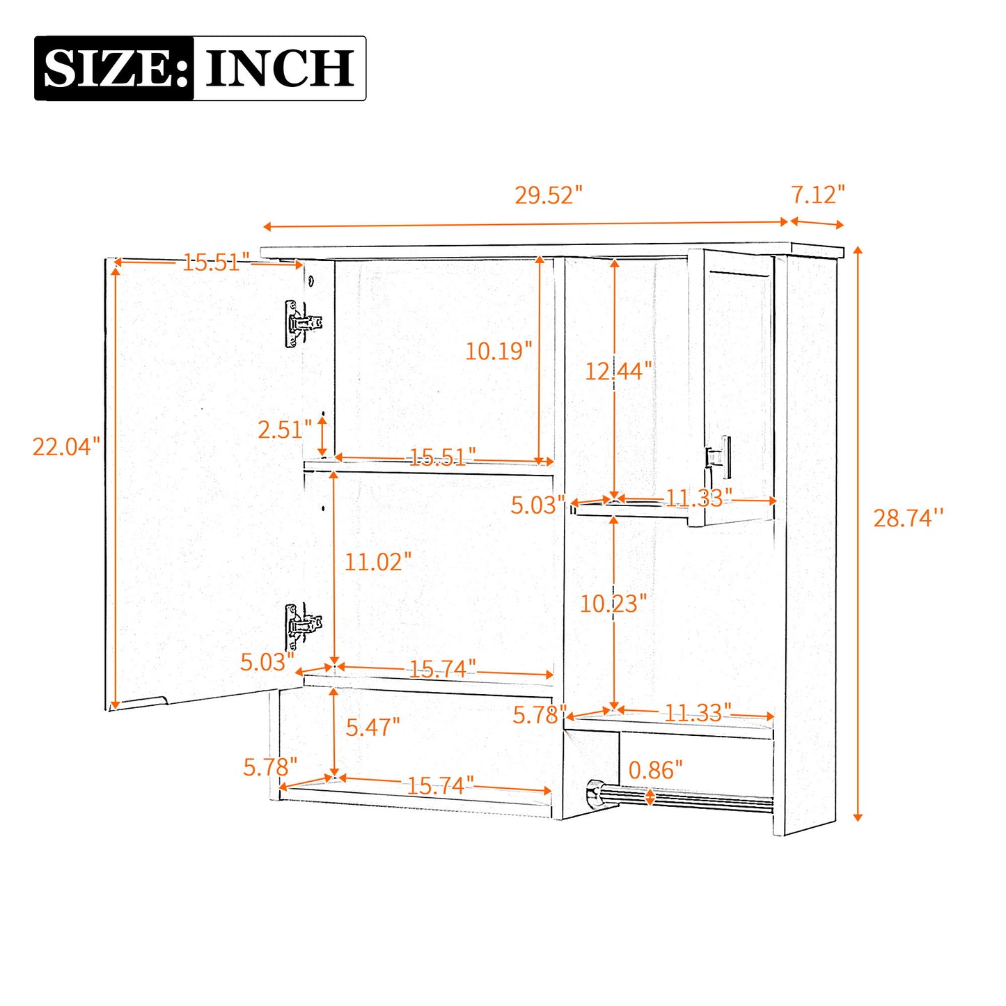 Modern Wall Mounted Bathroom Medicine Cabinet, Bathroom Wall Storage Cabinet With Mirror, Over The Toilet Space Saver Cabinet With Towels Bar - Black