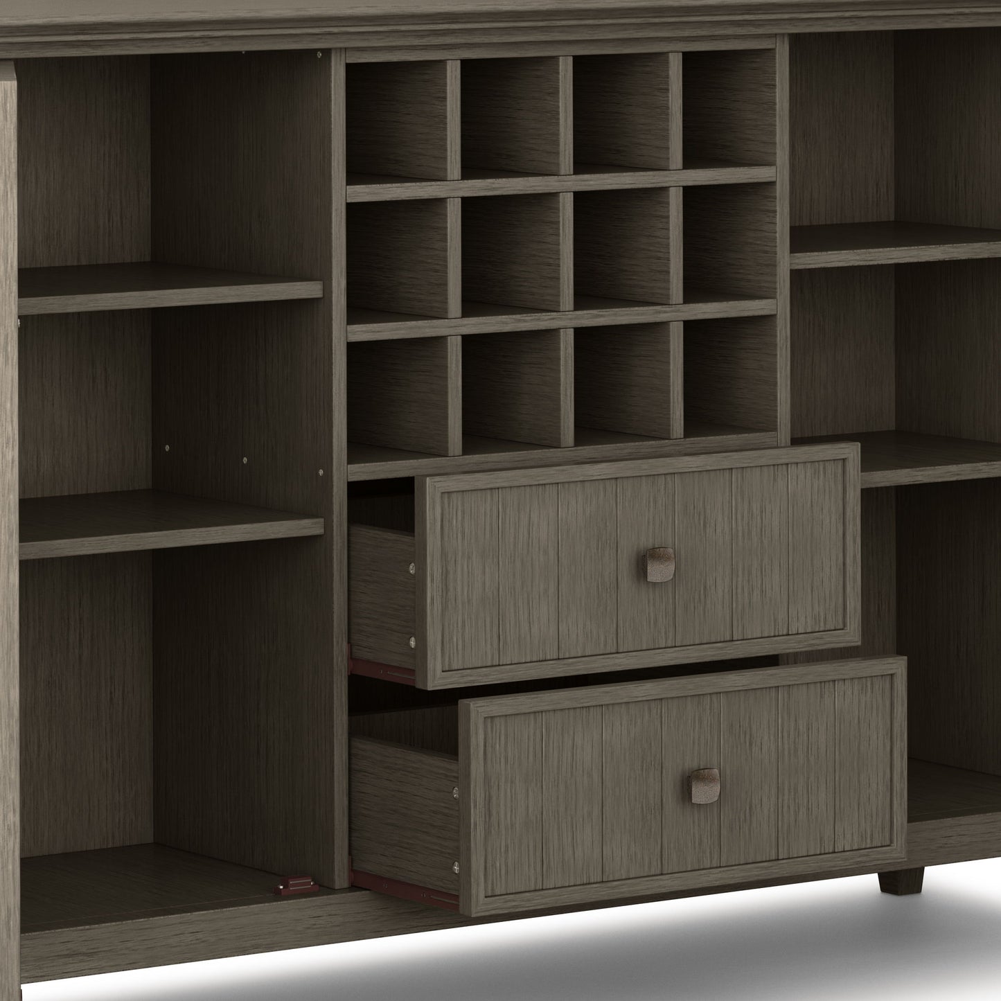 Bedford - Sideboard Buffet And Wine Rack - Farmhouse Gray