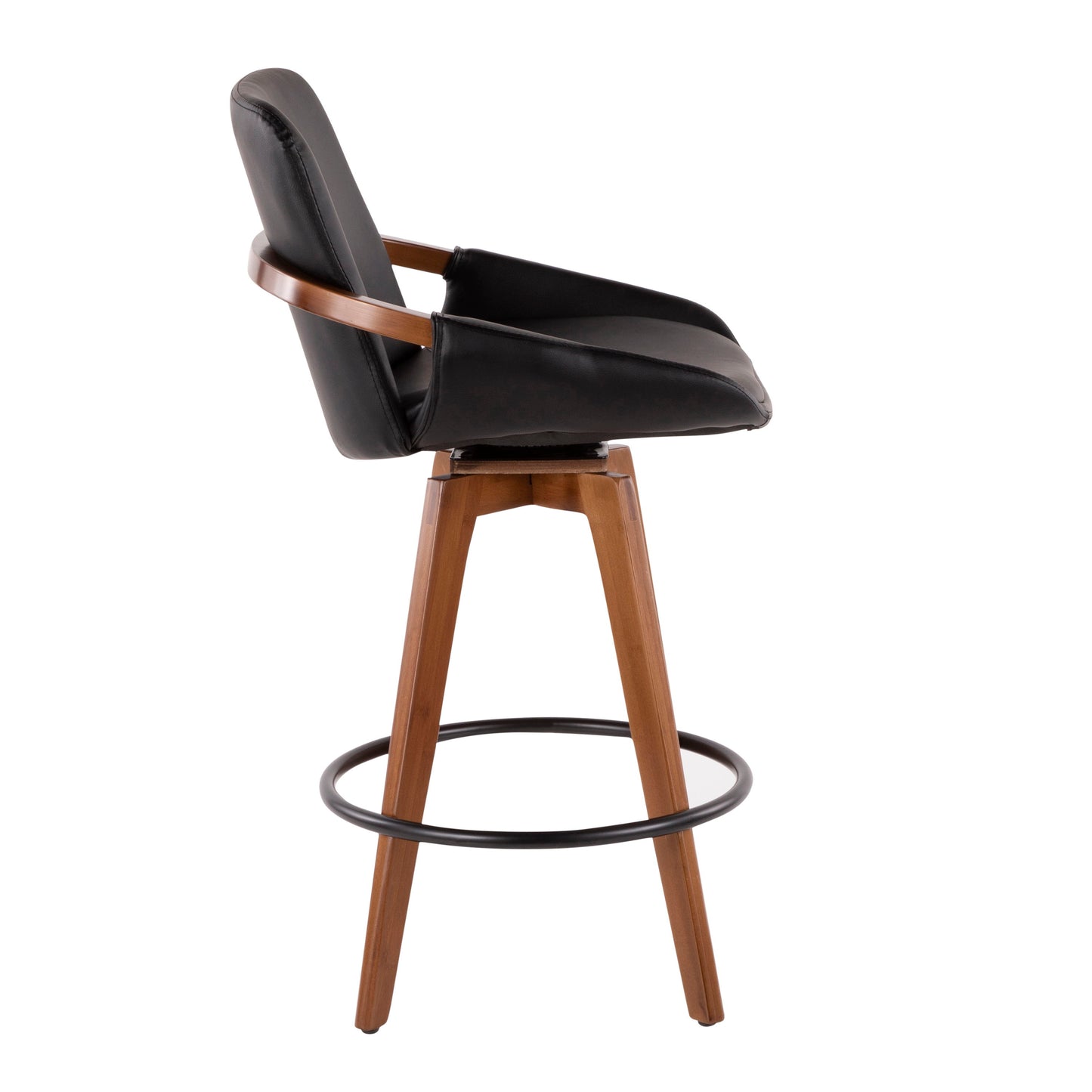 Cosmo - Mid-Century Counter Stool - Walnut / Black