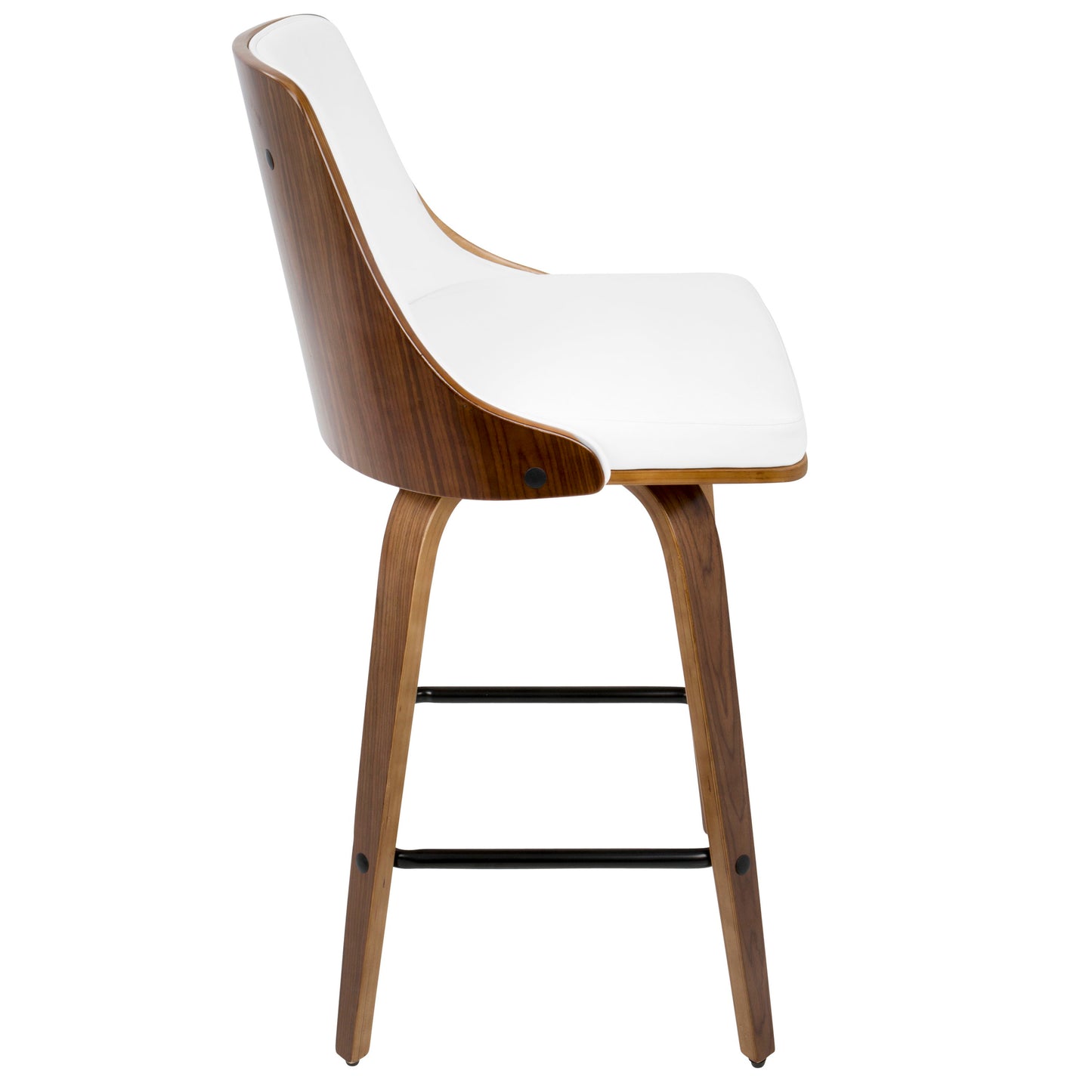 Gianna - Mid-Century Modern Counter Stool (Set of 2) - Walnut / White