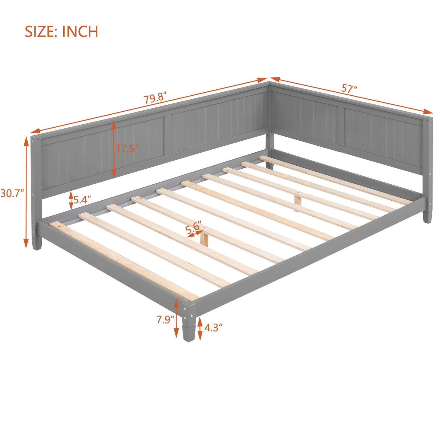Full Size Daybed / Sofa Bed - Gray