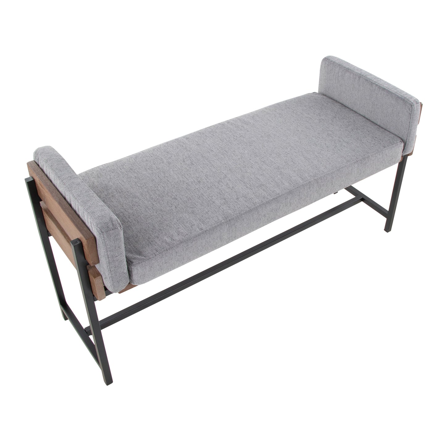 Kari - Farmhouse Bench - Black / Brown / Light Gray
