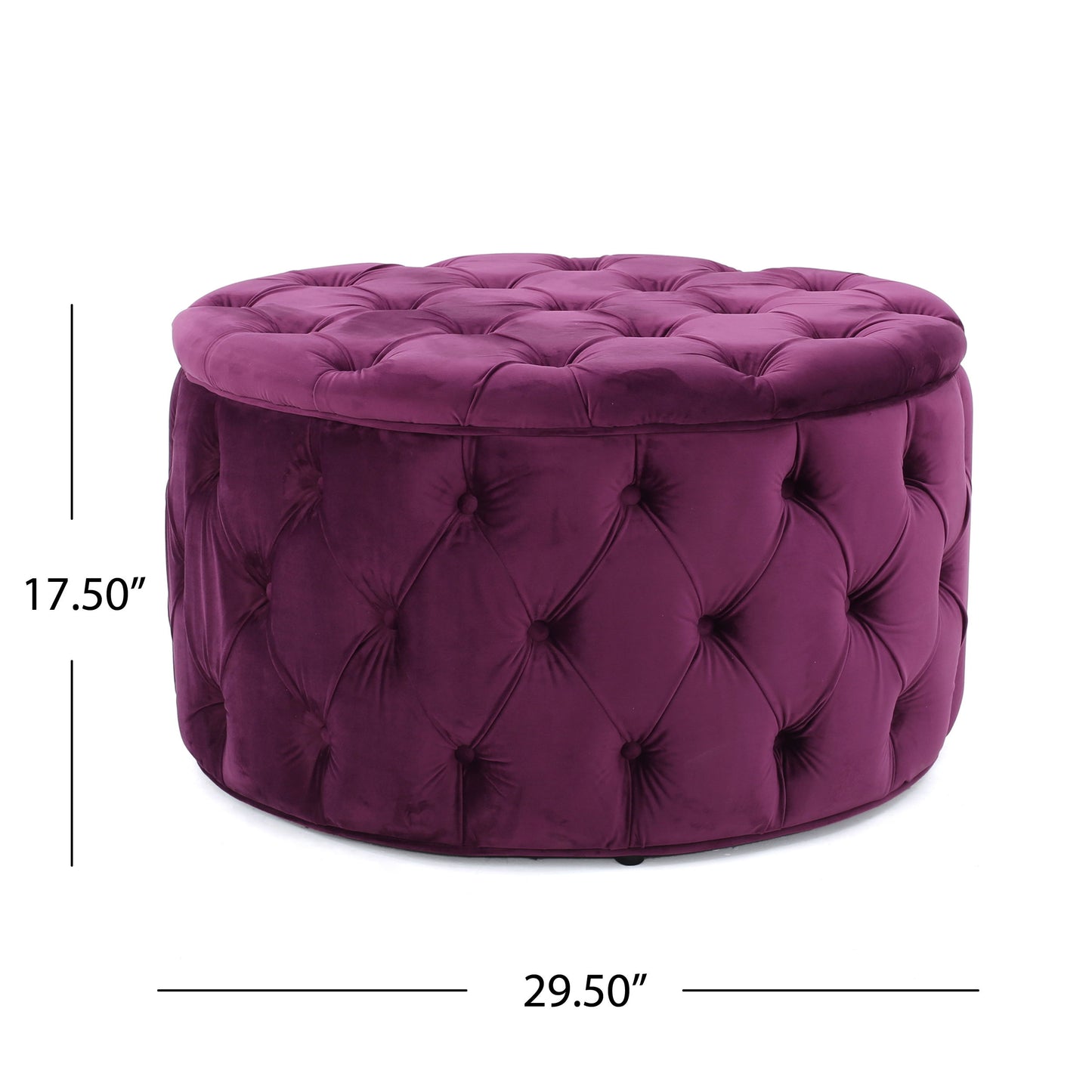 Modern Glam Ottoman Velvet - Fuchsia