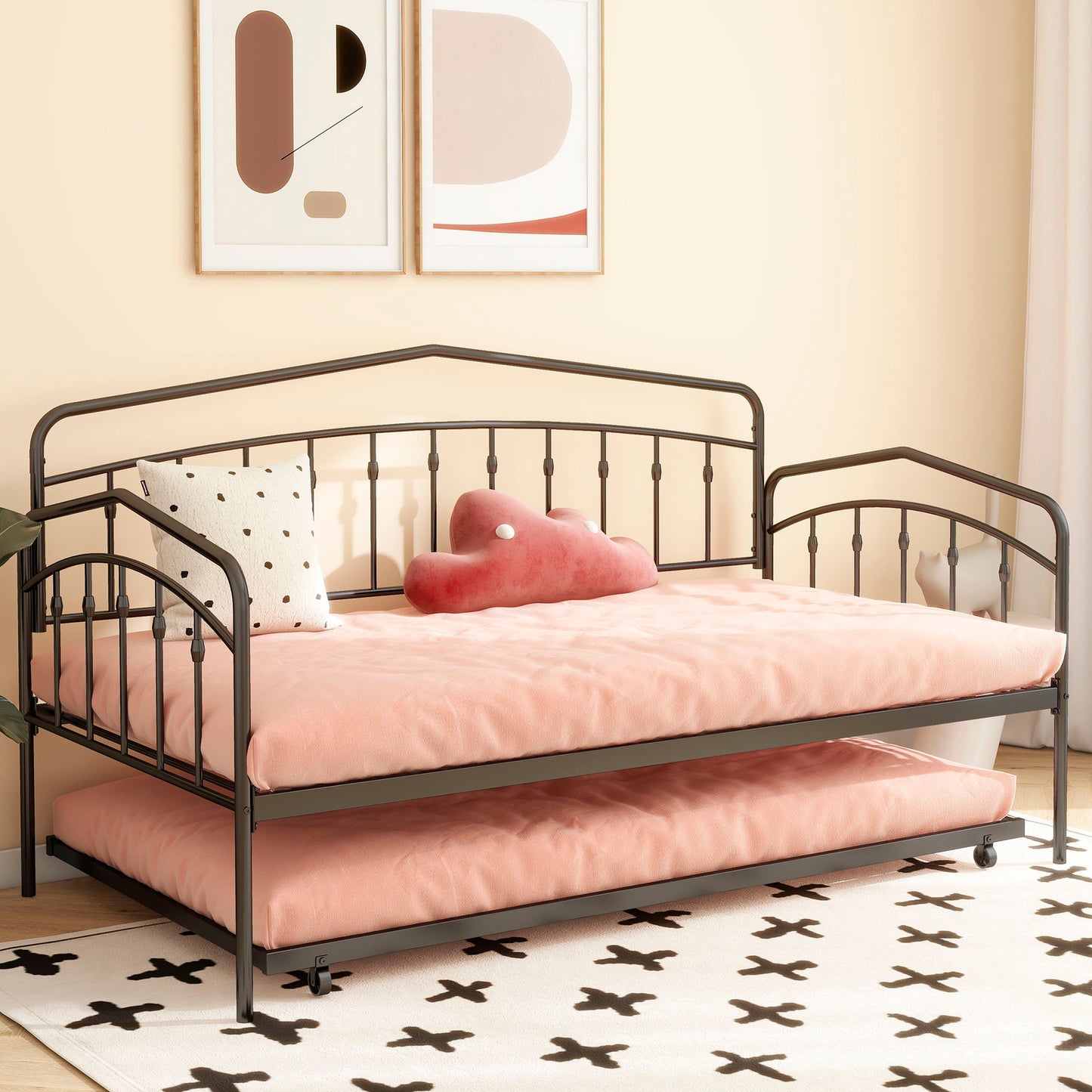 Fox - Twin Daybed With Twin Trundle - Black
