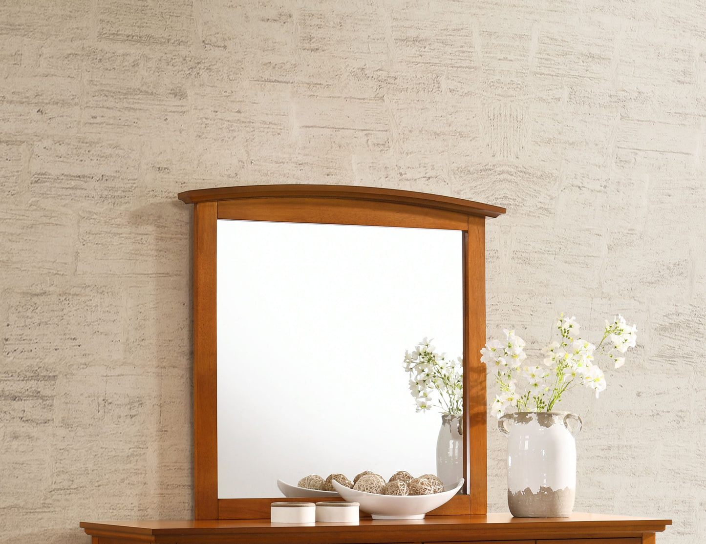 Elegant Wall Mirror - Oak