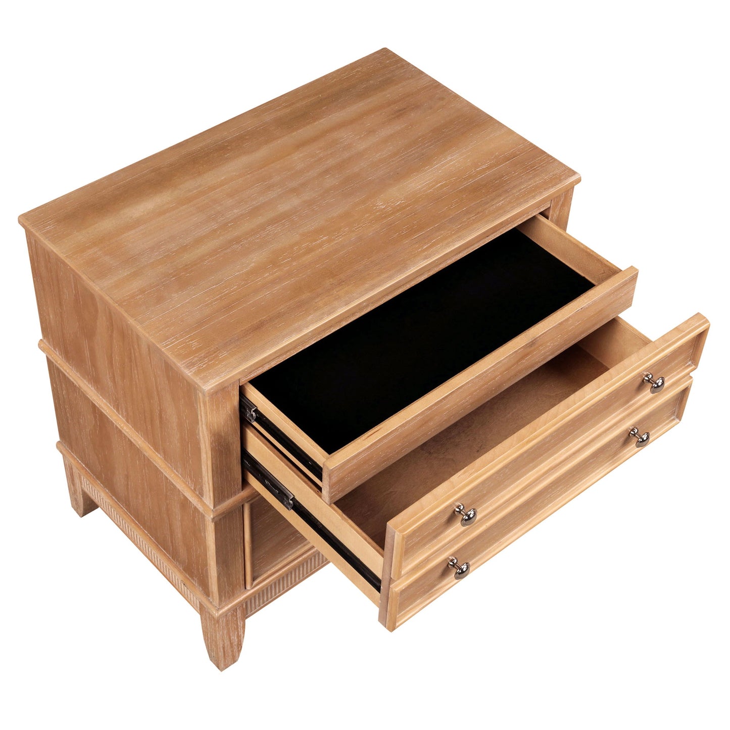 Hazel - 3 Drawer Side Table For Living Room, Hallway, Entryway (Set of 2) - Natural