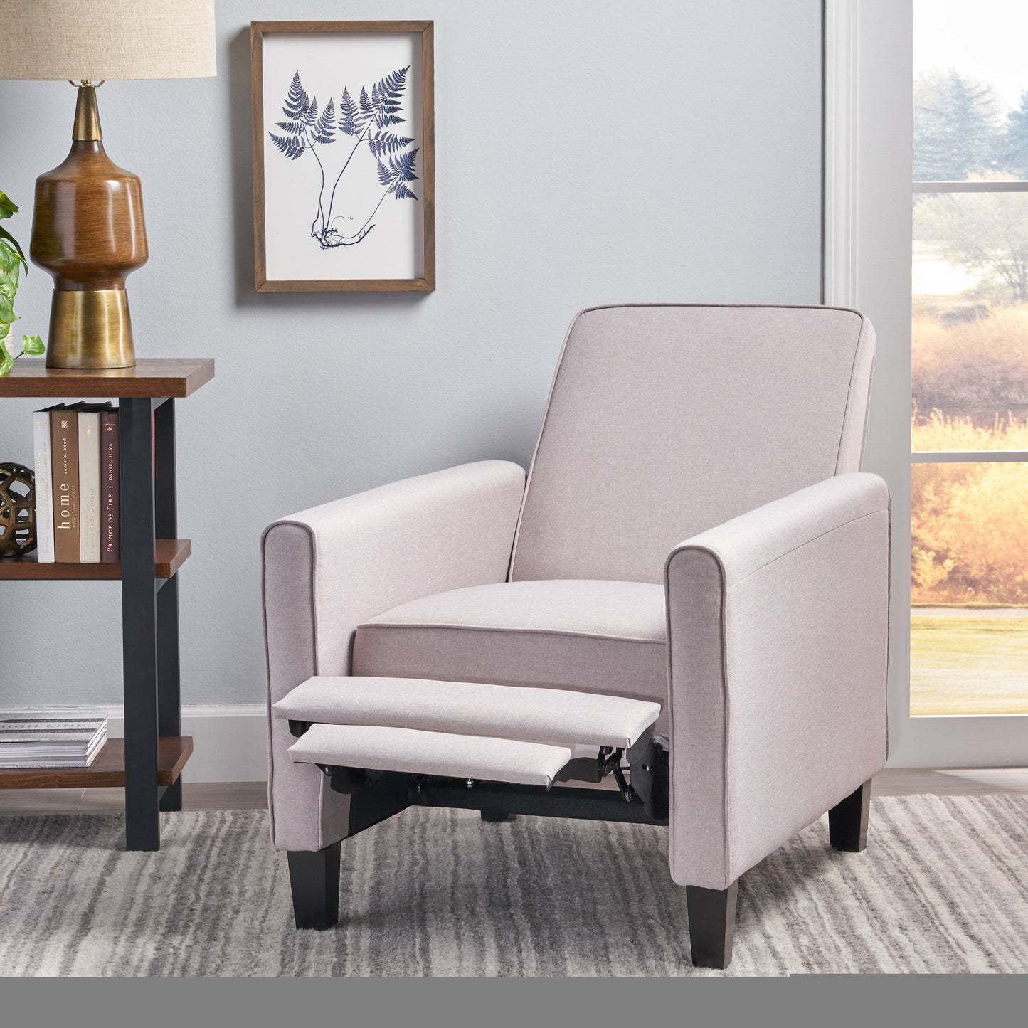 Recliner Push Back Chair For Elegant Home - Beige