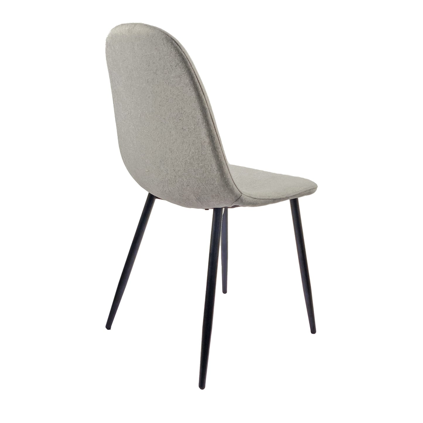 Modern Spoon Shape Dining Chairs (Set of 4) With Linen Upholstered Seat And Metal Legs - Light Gray