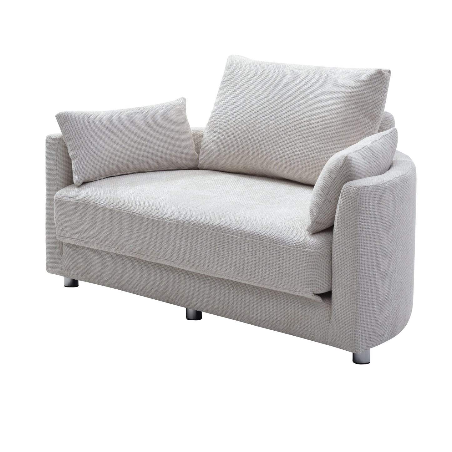 Multi-Functional Foldable Sleeper Sofa Bed, Floor Sofa Chair Bed, Circular Adjustable Futon Sitting And Sleeping Sofa - White