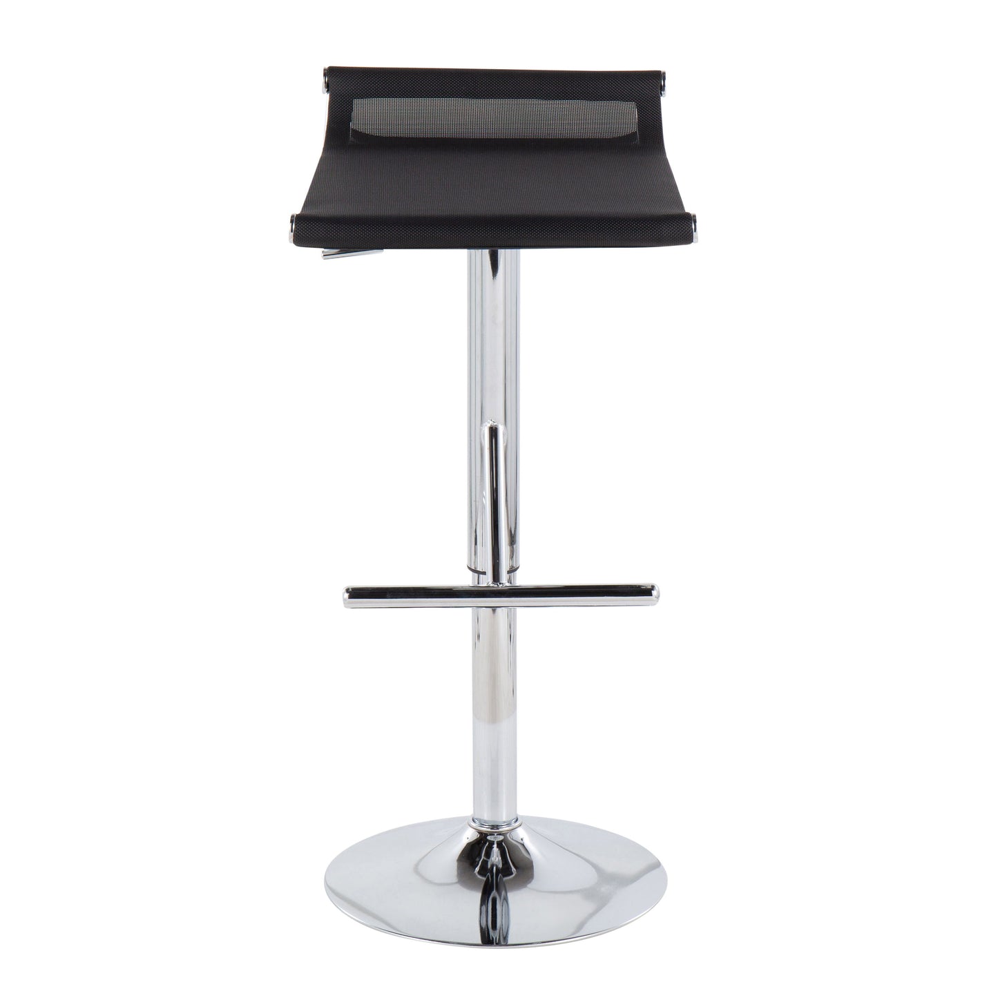 Mirage Ale - Contemporary Adjustable Bar Stool - Chrome / Black Mesh