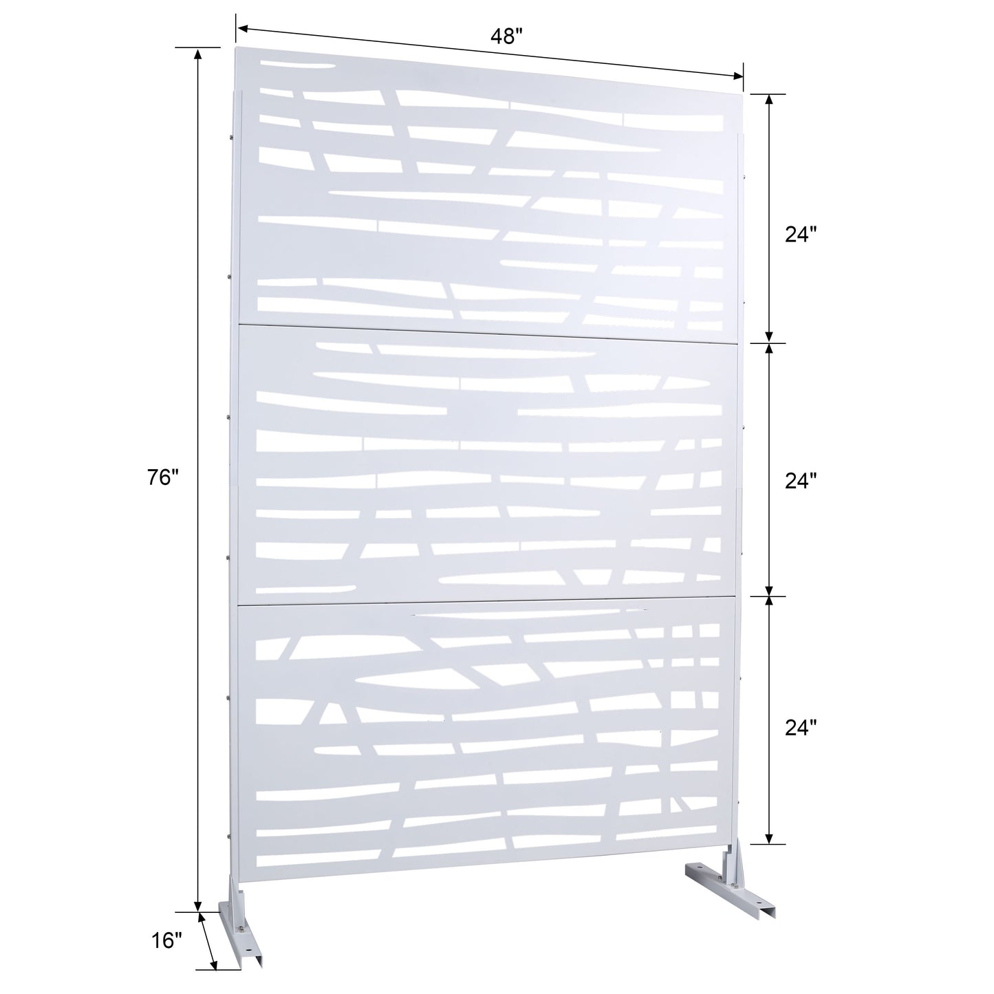 Outdoor & Indoor Privacy Screen Metal Privacy Screen, Freestanding Decorative Screen For Deck Balcony Patio - White
