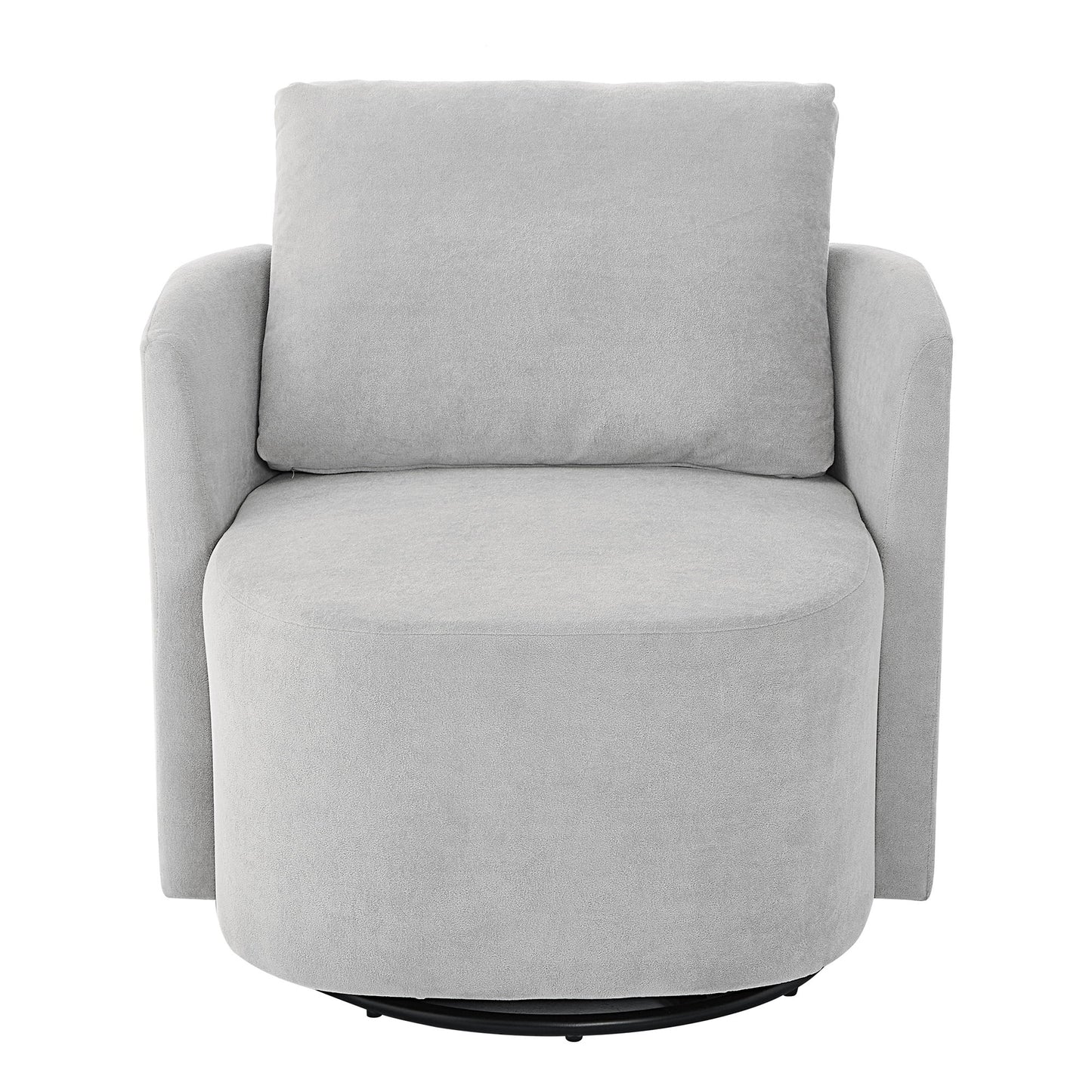 Modern 360ÔøΩÔøΩ Swivel Accent Barrel Armchair Chenille, Upholstered With Curved Design For Living Room, Bedroom, Office, And Hotel - Gray