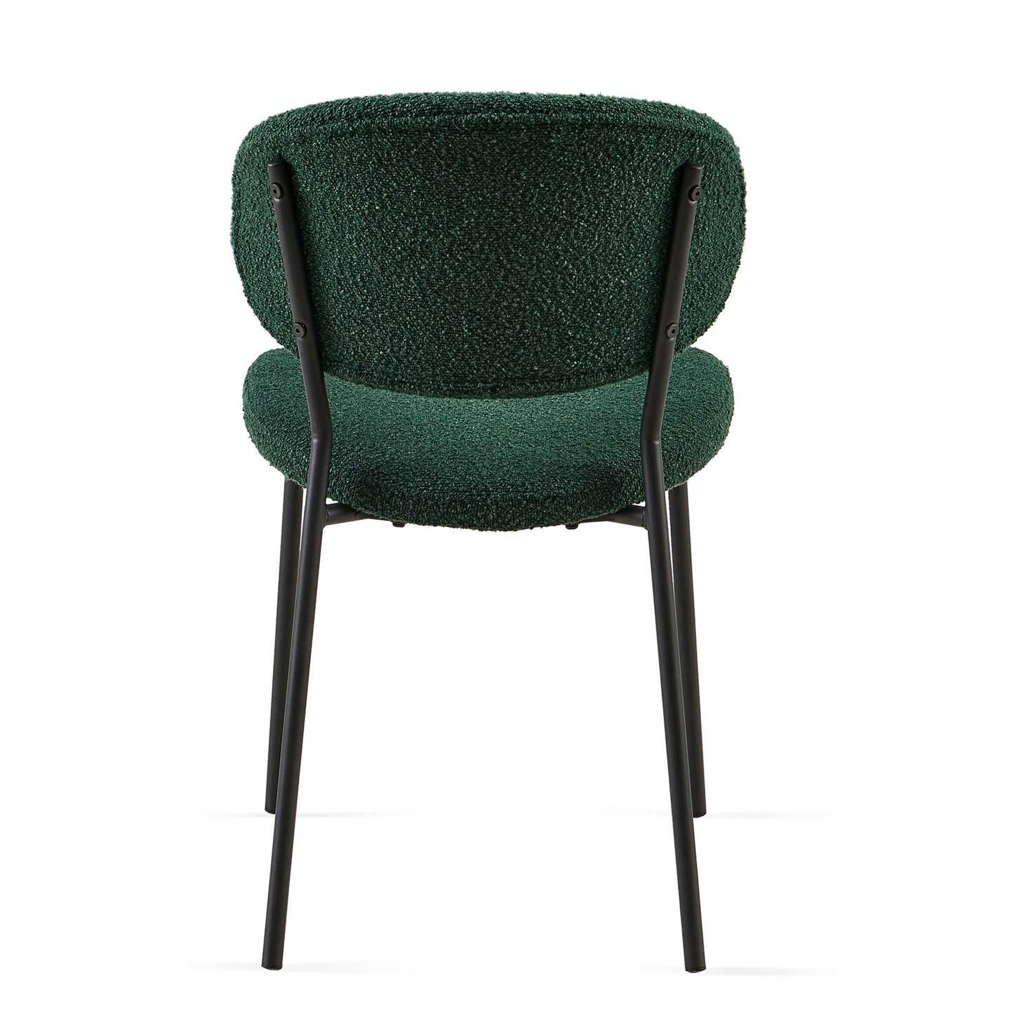 Boucle Dining Chairs, Dining Chairs With Metal Legs For Dining Room, Kitchen, Living Room (Set of 2) - Dark Green