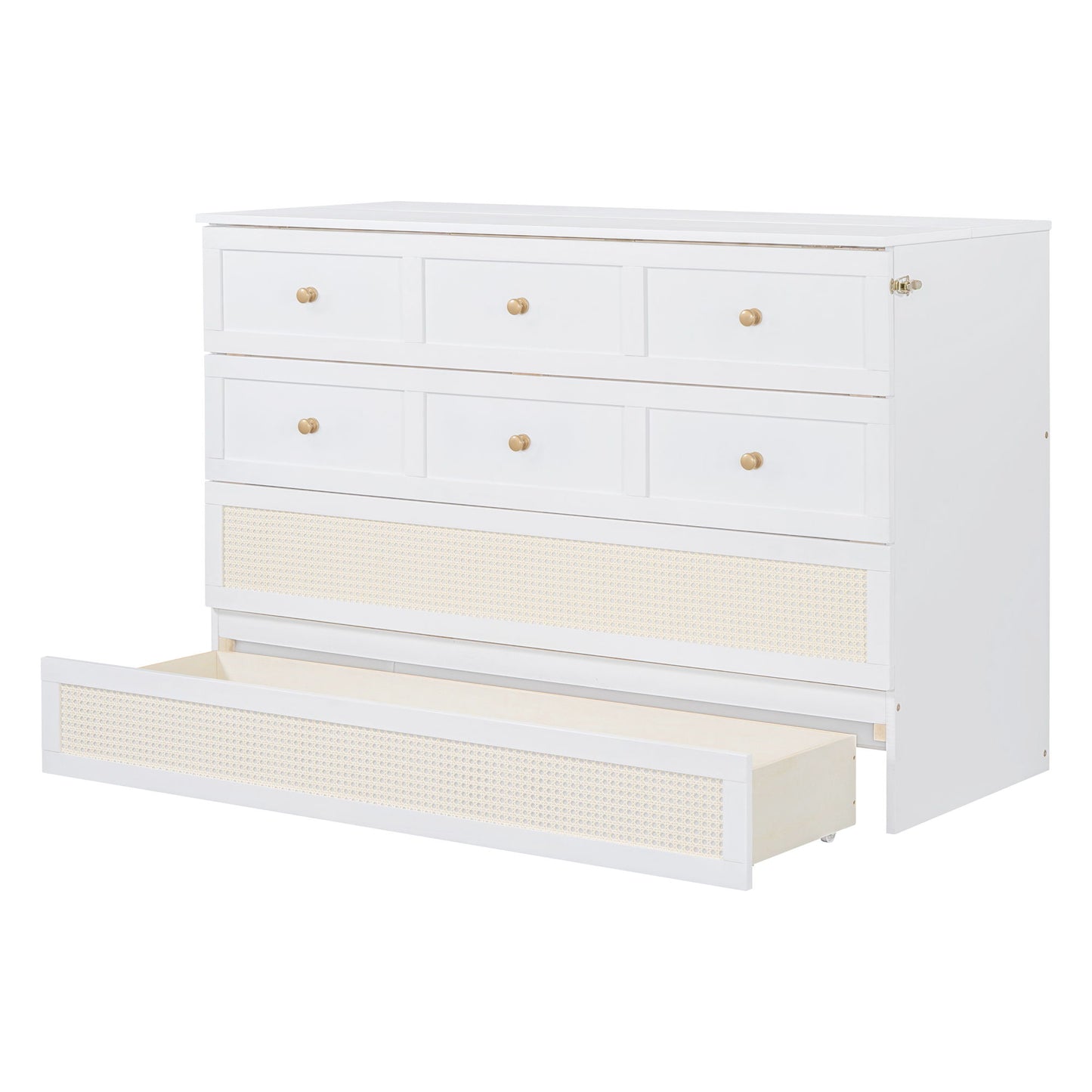 Queen Murphy Elegant Bed With Large Drawers - White