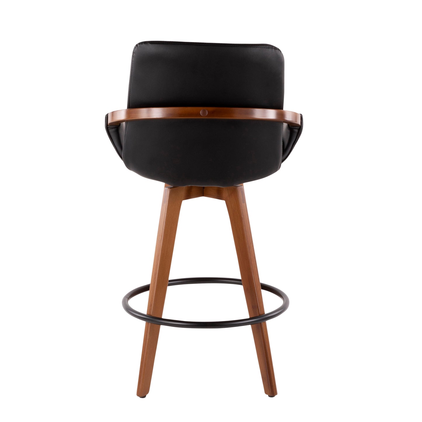 Cosmo - Mid-Century Counter Stool - Walnut / Black