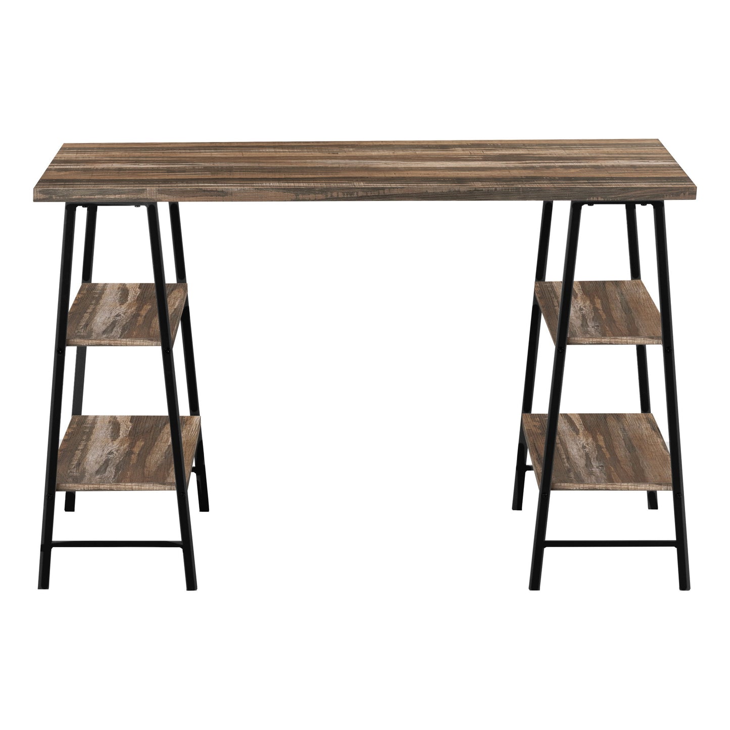 Computer Desk For Home Office, Laptop, Storage Shelves, Contemporary & Modern - Brown