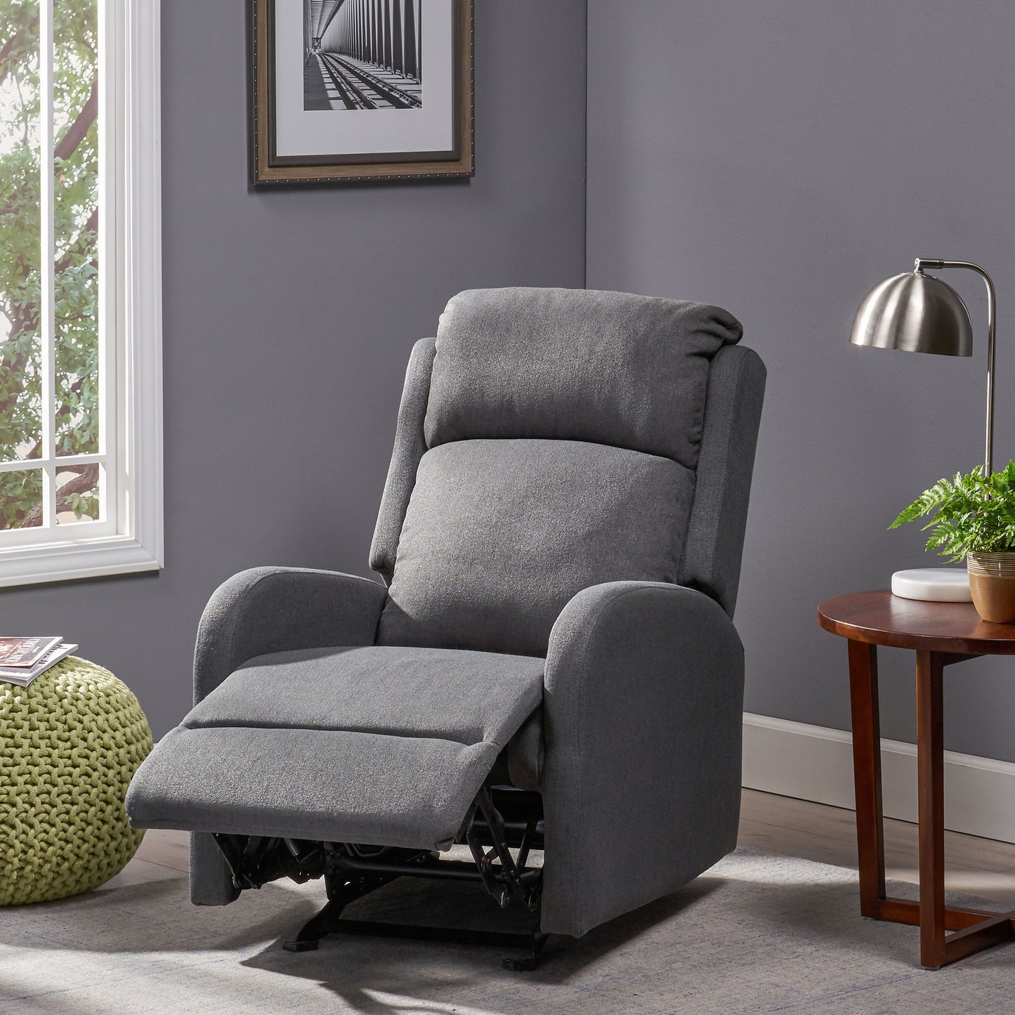 Wide Manual Rocker Standard Recliner - Dark Gray