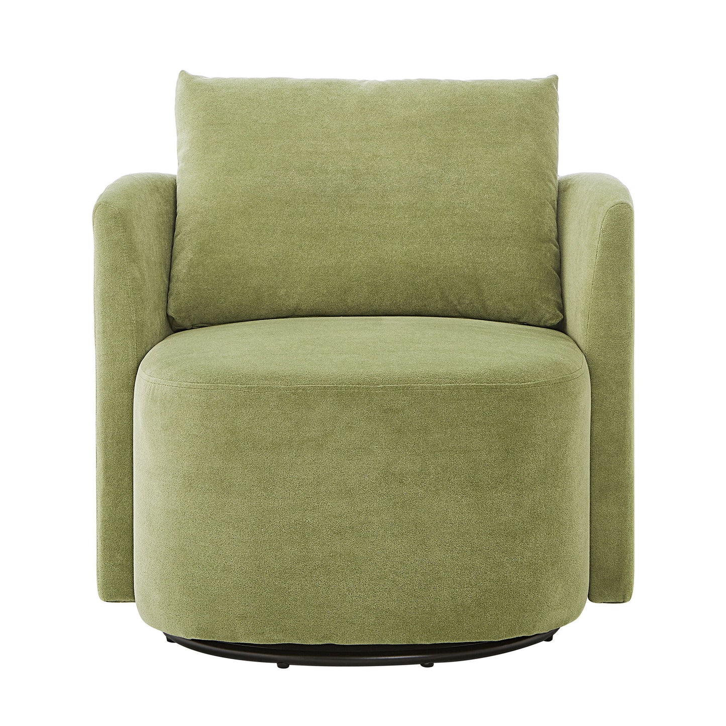 360ÔøΩÔøΩ Swivel Chair, Accent Barrel Armchair, Upholstered With Curved Design - Green