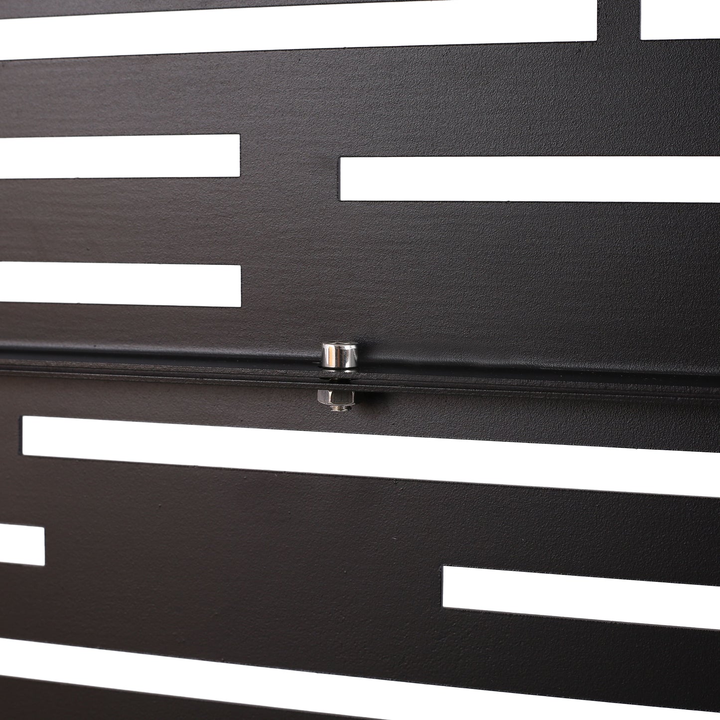 Outdoor & Indoor Privacy Screen Freestanding Decorative Panel Steel - Black