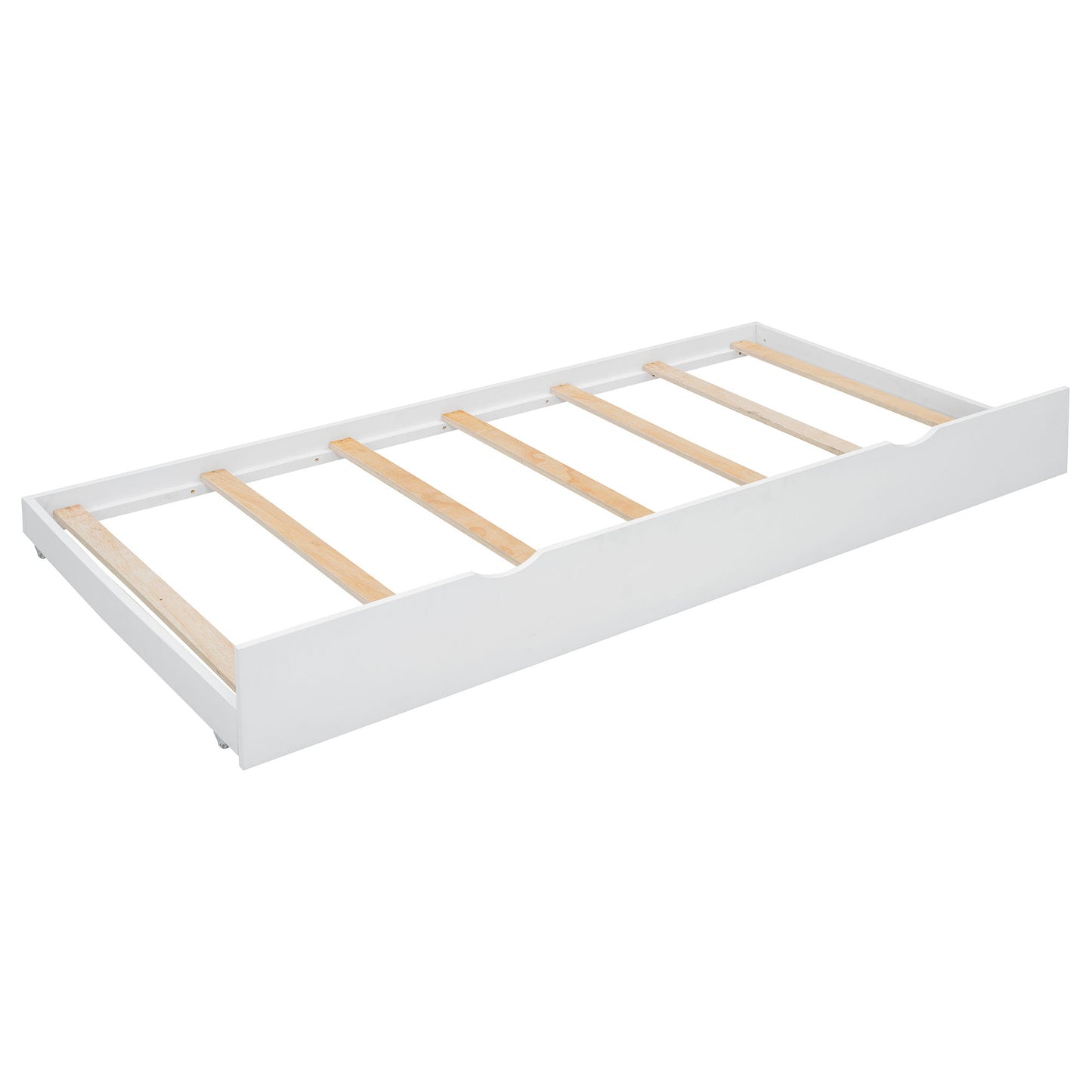 Queen Size Storage Platform Bed, With 2 Big Drawers, Twin Long Size Trundle, One Set Of Sockets & USB Ports - White