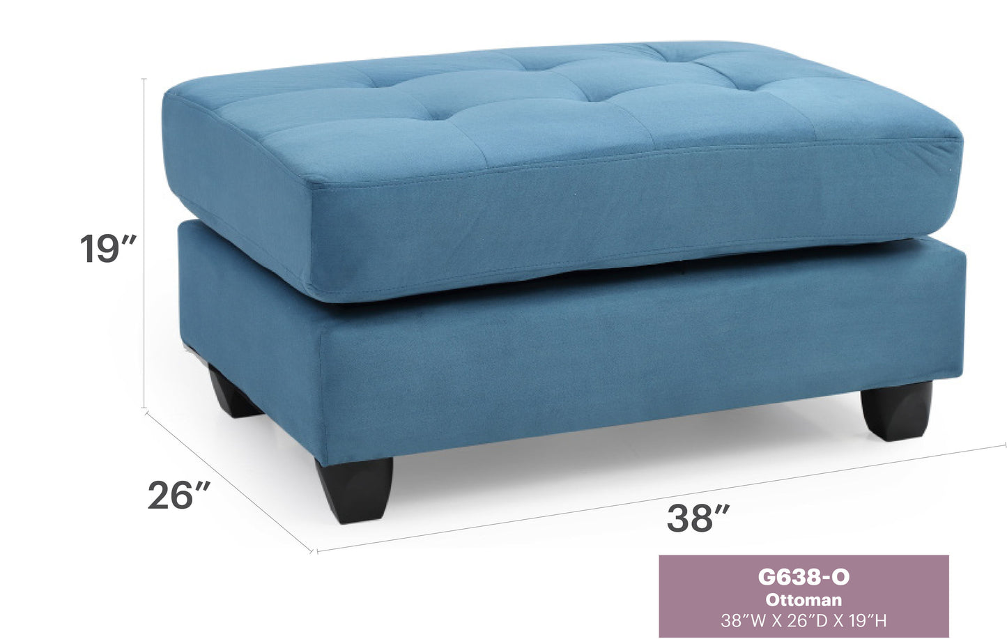 Stylish Aqua Ottoman For Any Room - Aqua Blue