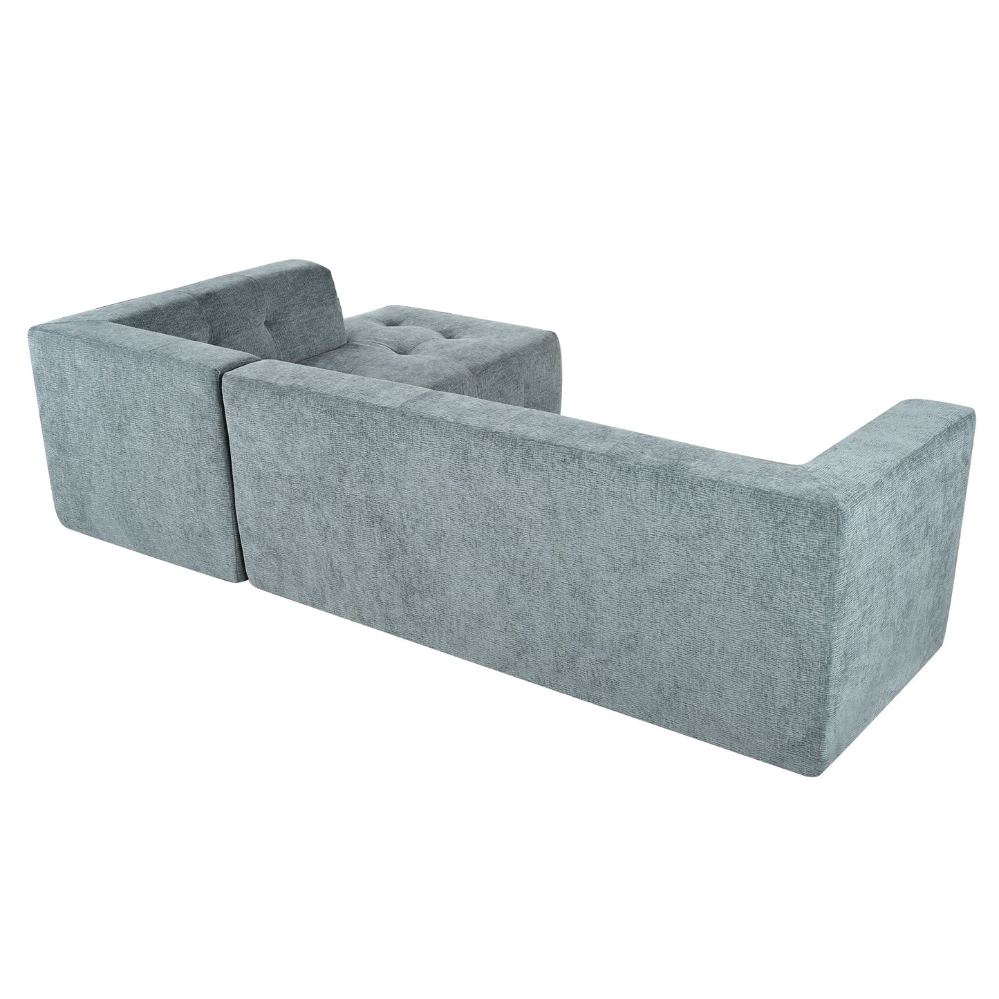 Modular Combination Living Room Sofa Set, Modern Minimalist Sofa, Living Room Upholstered Sofa Bed, Bedroom, 2 Pieces Computer Free Combination, L - Shaped - Light Gray
