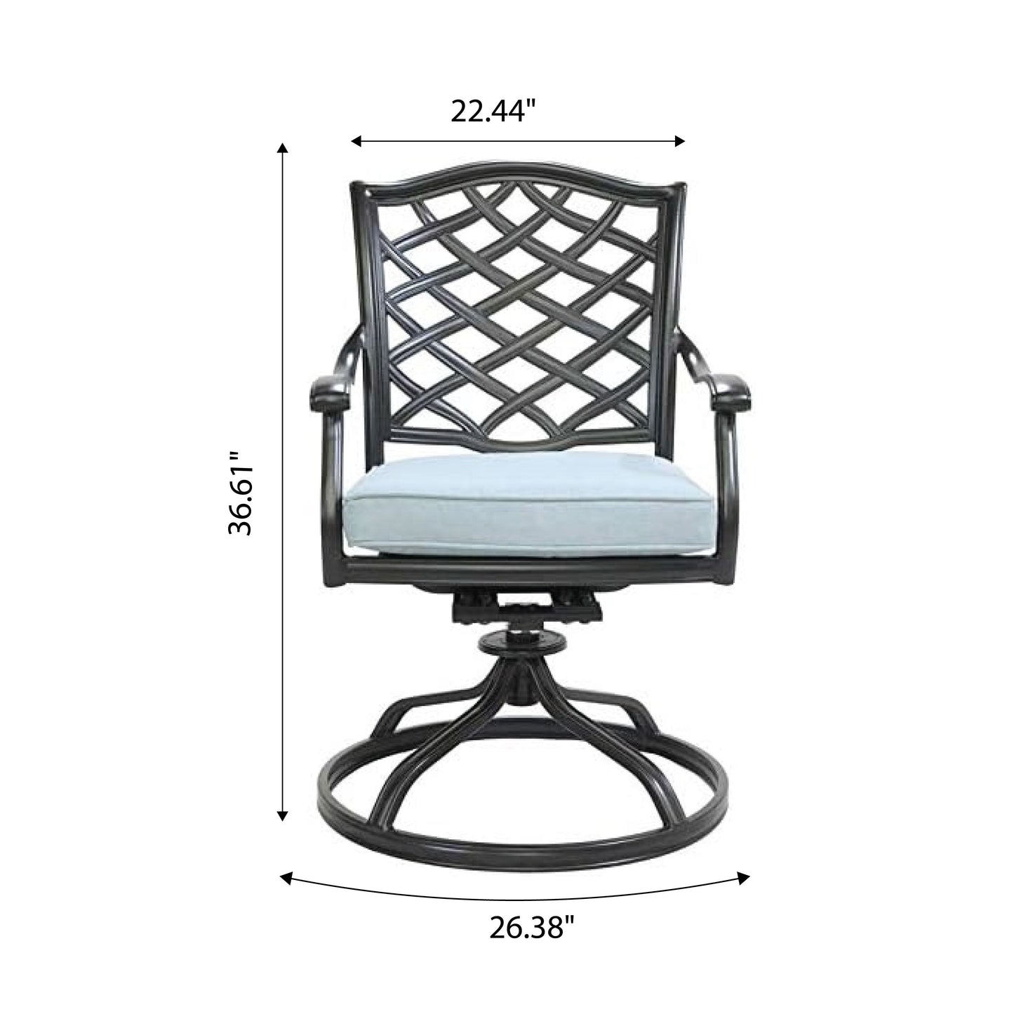 Dining Swivel Chair (Set of 2) - Light Blue