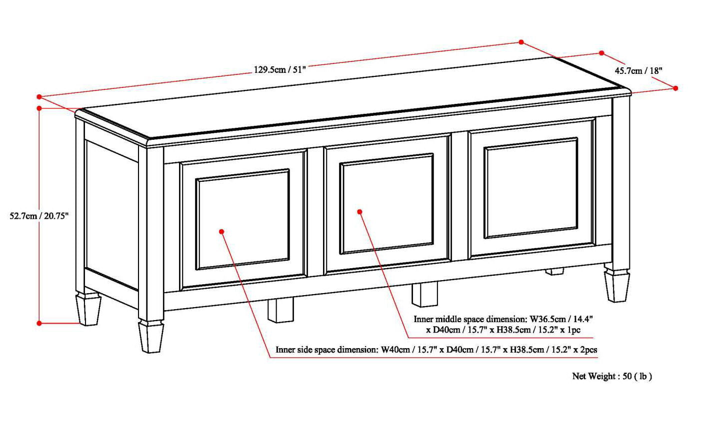 Connaught - Storage Bench Trunk - Antique White
