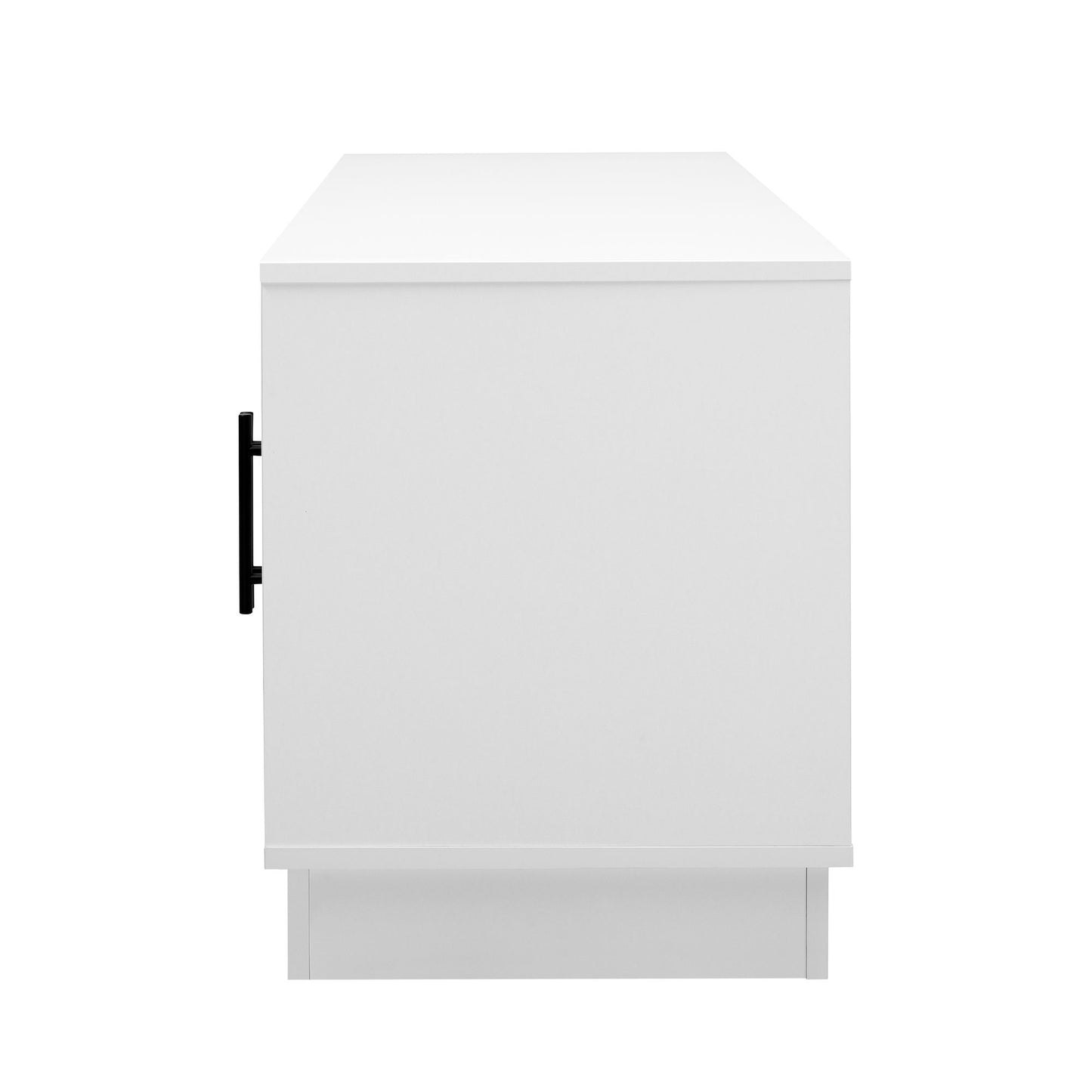 Modern Minimalist TV Stand For TVs Up To 75", Entertainment Center Media Console Cabinet With Adjustable Shelves For Living Room - White