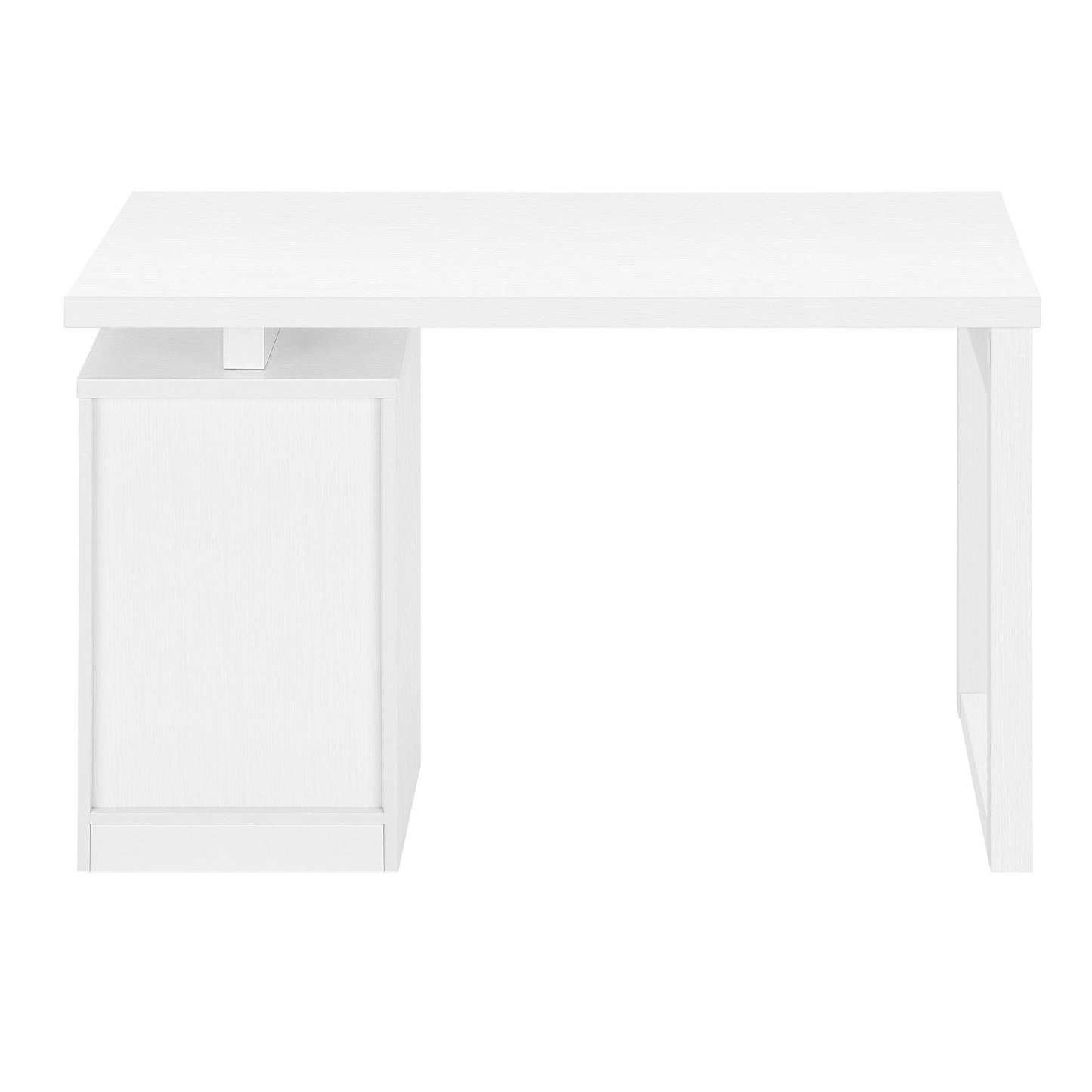 Computer Desk For Home Office, Laptop, Left, Right Set - Up, Storage Drawers, Contemporary And Modern - White