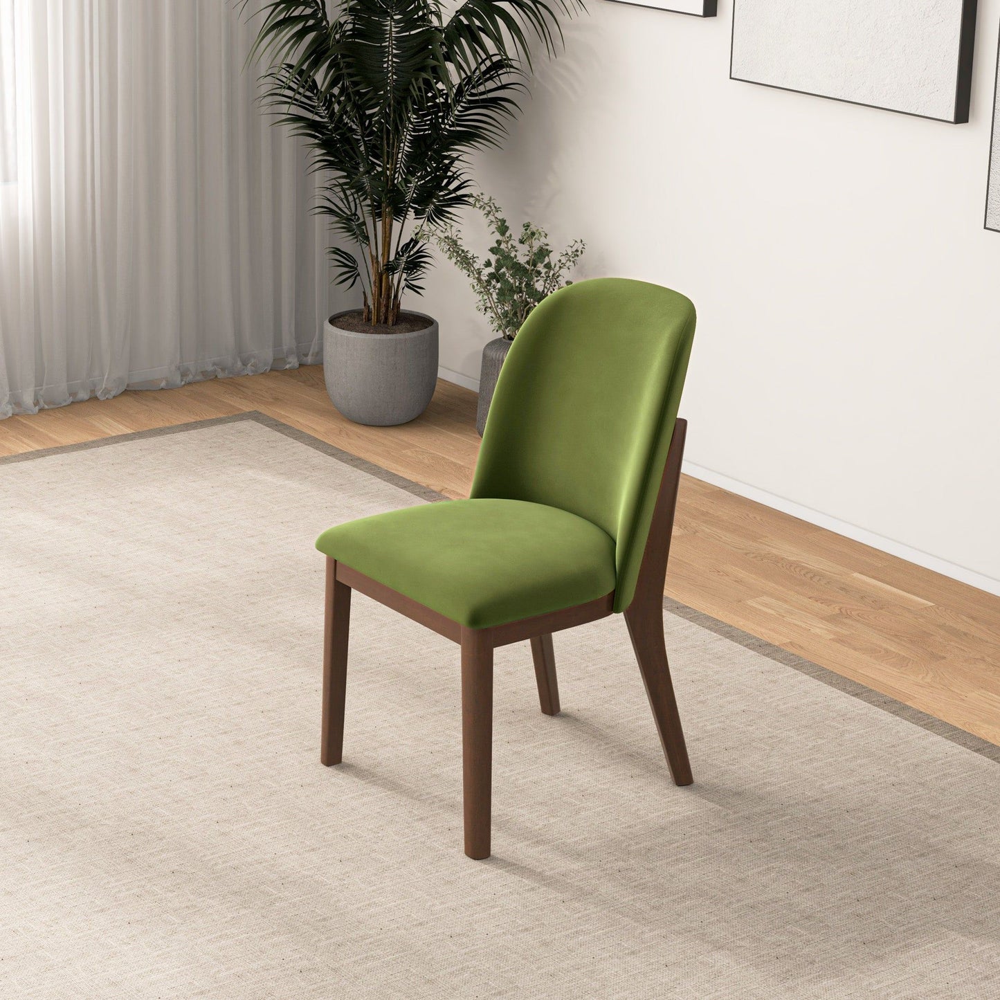 Kaitlyn - Dining Chair (Set of 2) - Brown / Light Green / Olive Green