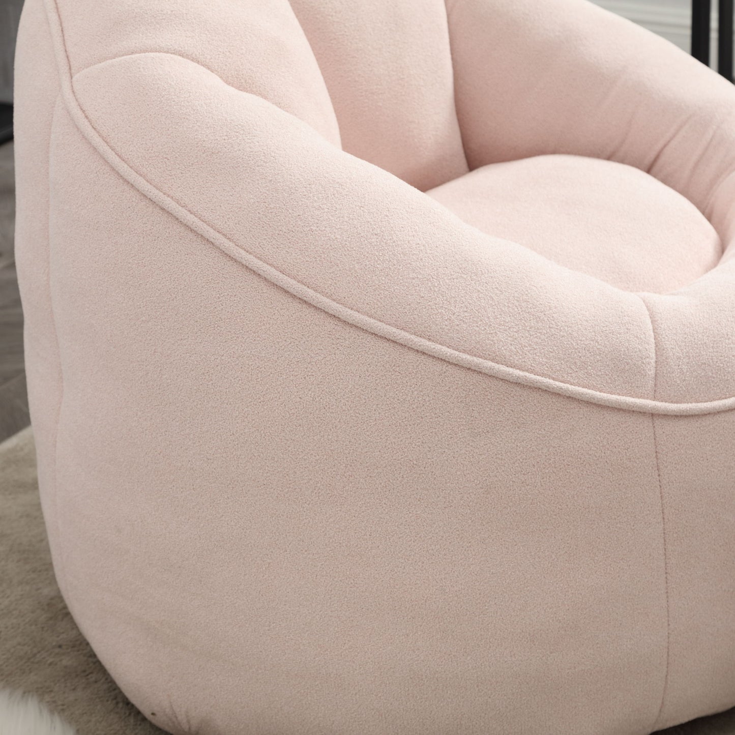 Bedding Bean Bag Sofa Chair High Pressure Foam Bean Bag Chair Adult Material With Padded Foam Padding Compressed Bean Bag With Footrest - Pink