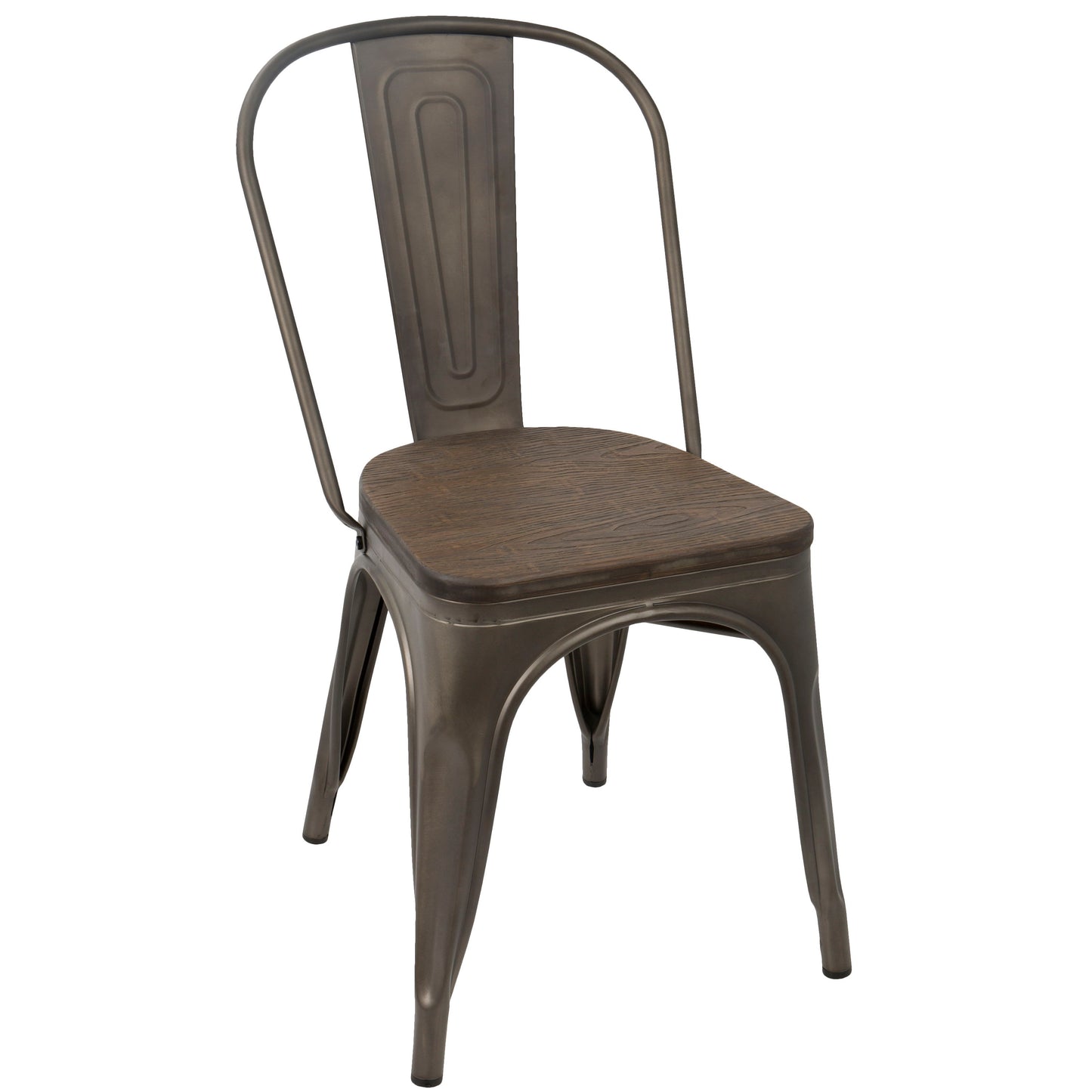 Oregon - Industrial / Farmhouse Stackable Dining Chair (Set of 2) - Espresso