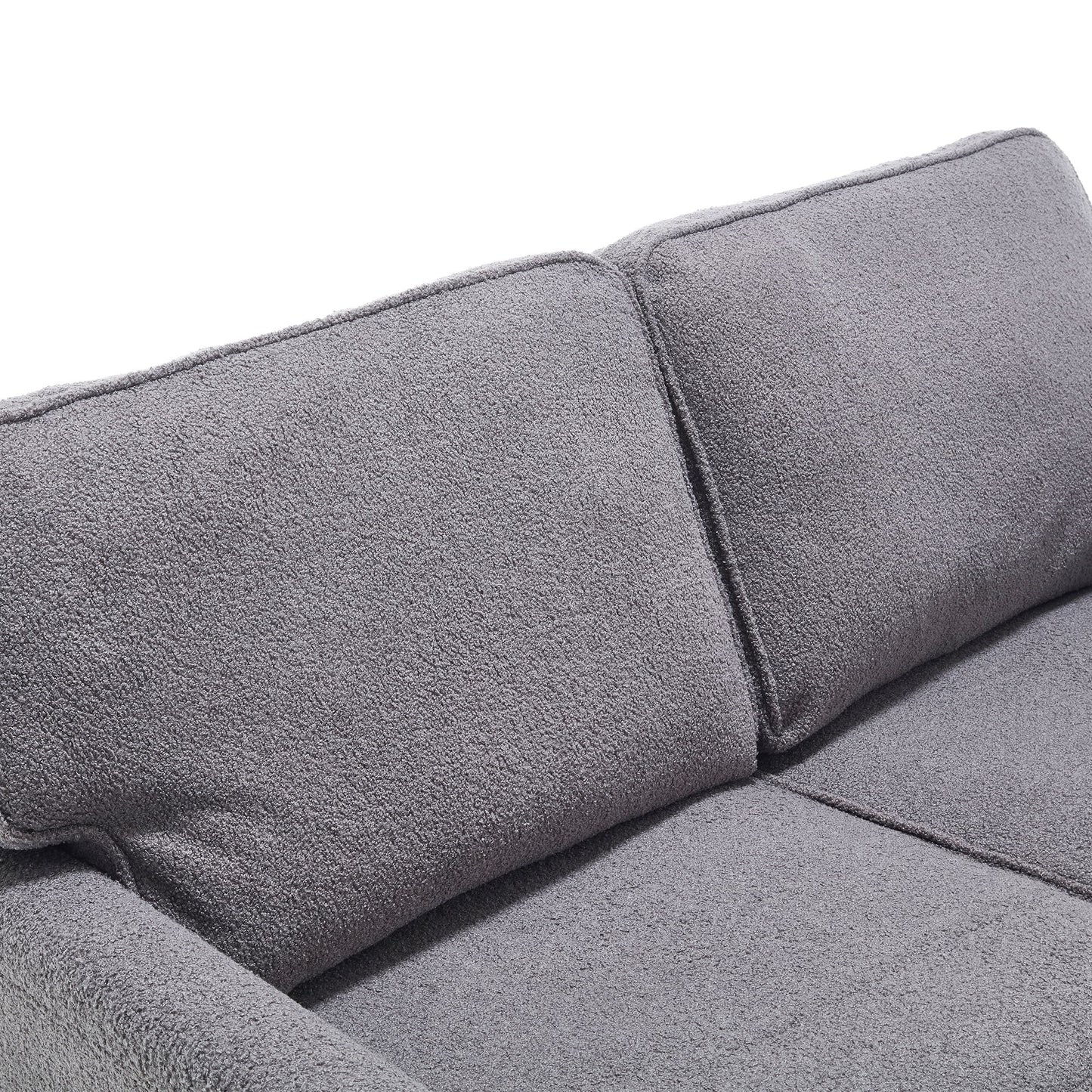 Mid Century Modern Loveseat Sofa, 2 Seater With USB & Removable Pillow Cover - Gray