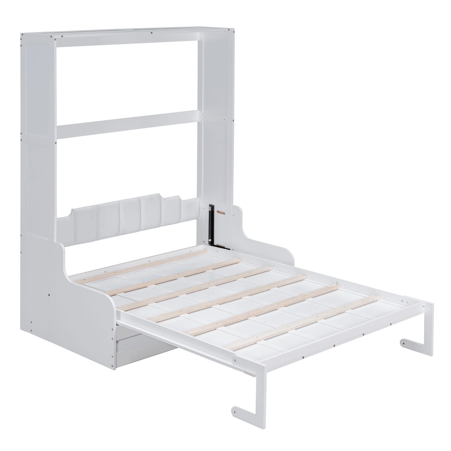 Queen Size Murphy Space Saving Wall Bed With Cushion - White