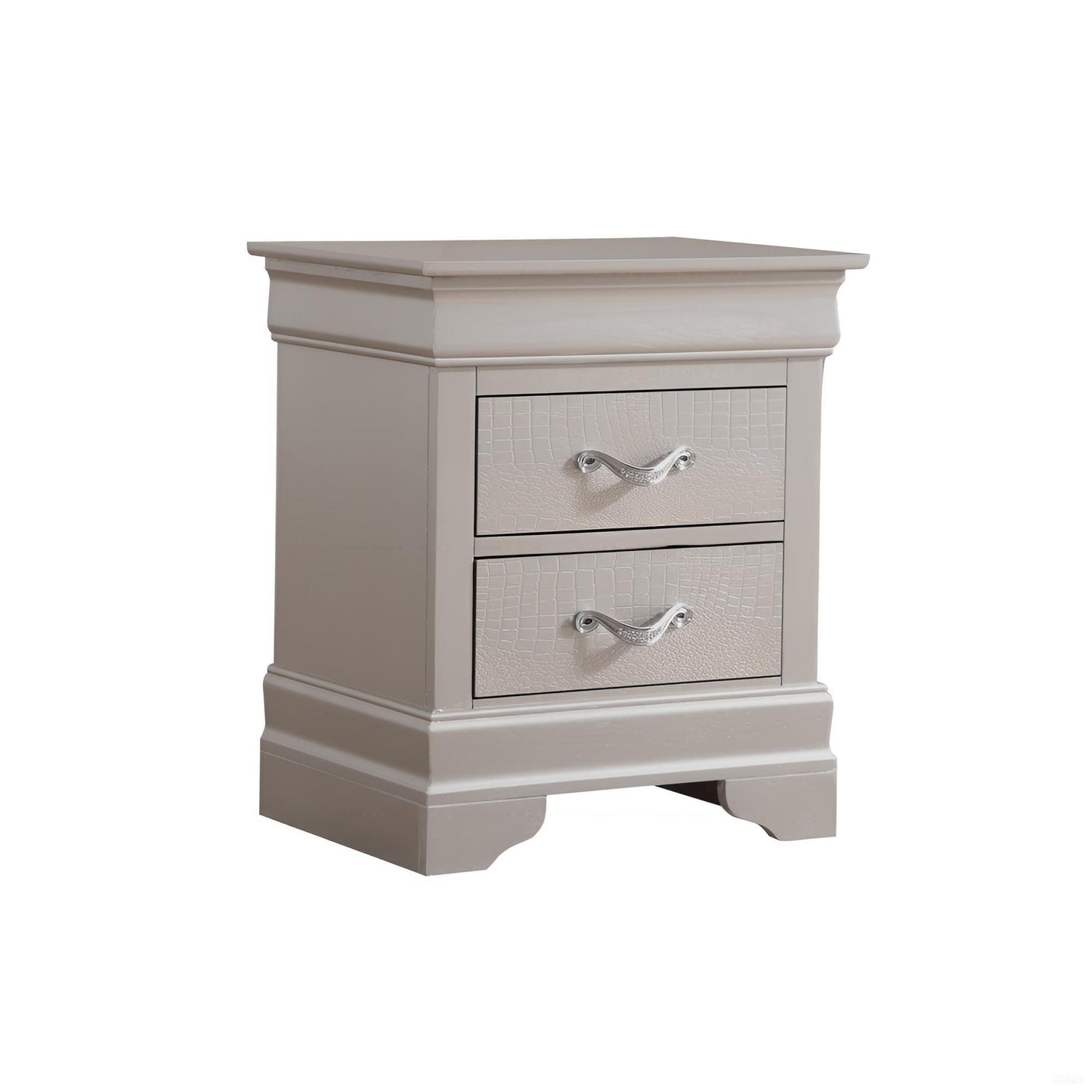Lorana - Modern Nightstand - Silver Champagne