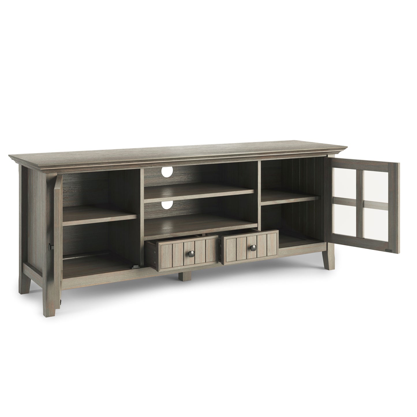 Acadian - TV Media Stand - Distressed Gray