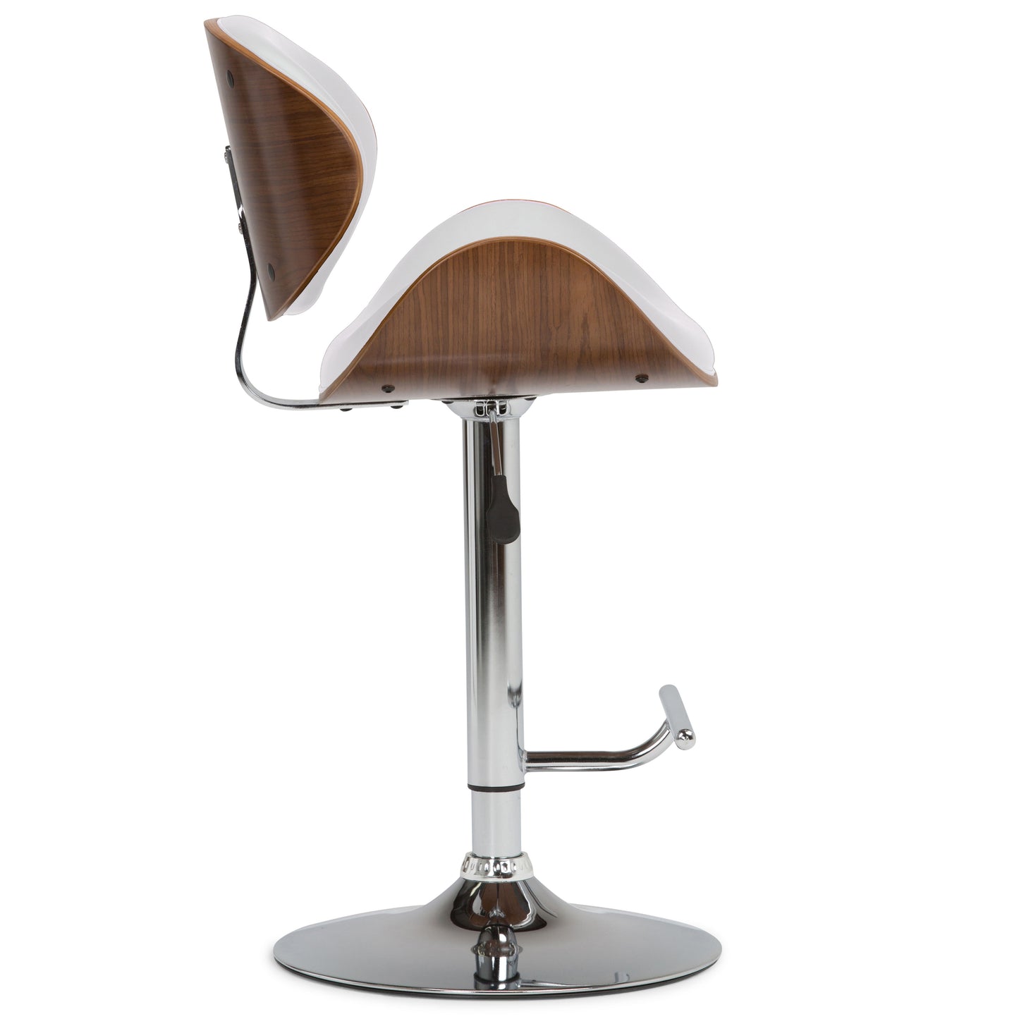 Marana - Bentwood Adjustable Swivel Bar Stool - White