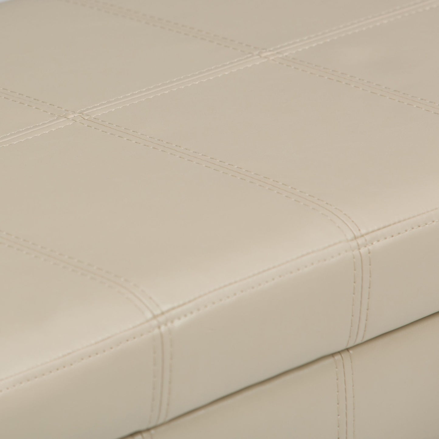 Amelia - Storage Ottoman Bench - Satin Cream