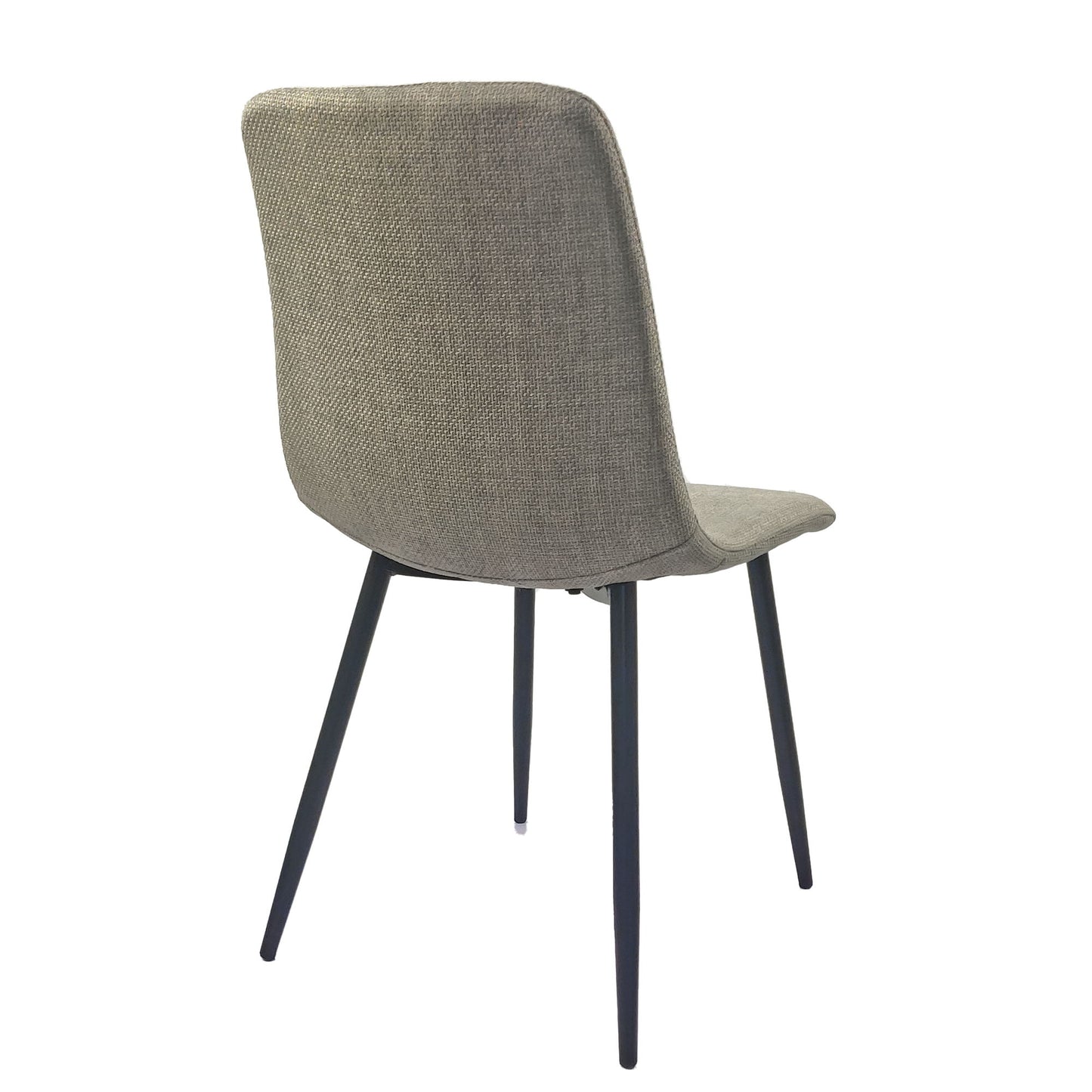 Modern Upholstered Dining Chairs (Set of 4) With Linen Cushion Seat And Sturdy Metal Legs - Light Gray