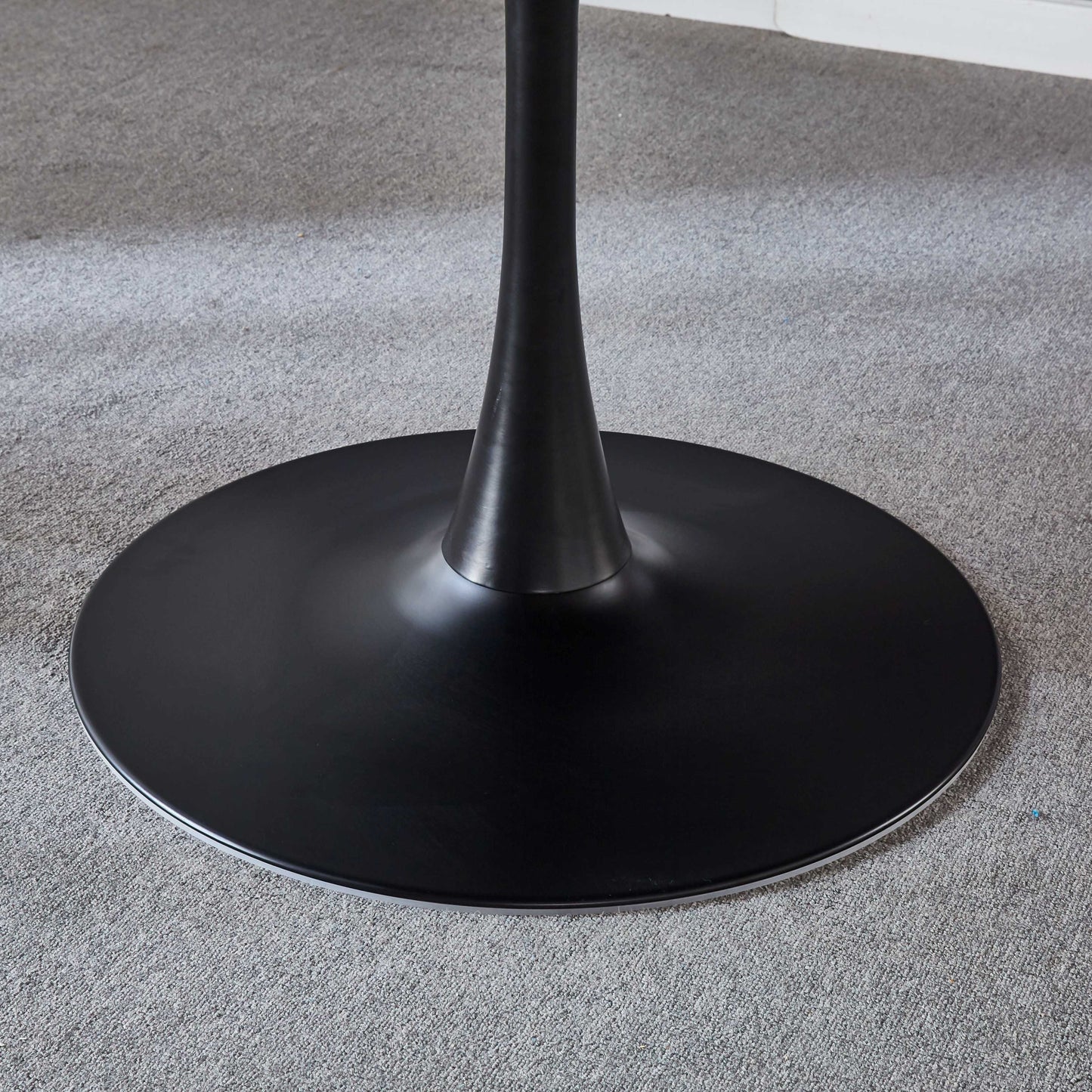 Tulip Table Mid-Century Dining Table For 4-6 People With Round MDF Table Top, Pedestal Dining Table, End Table Leisure Coffee Table - Black