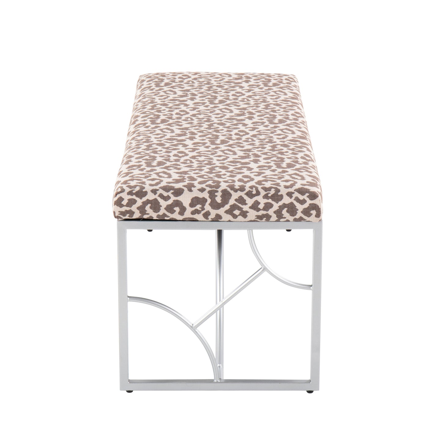 Constellation - Contemporary Bench - Silver / Beige Leopard