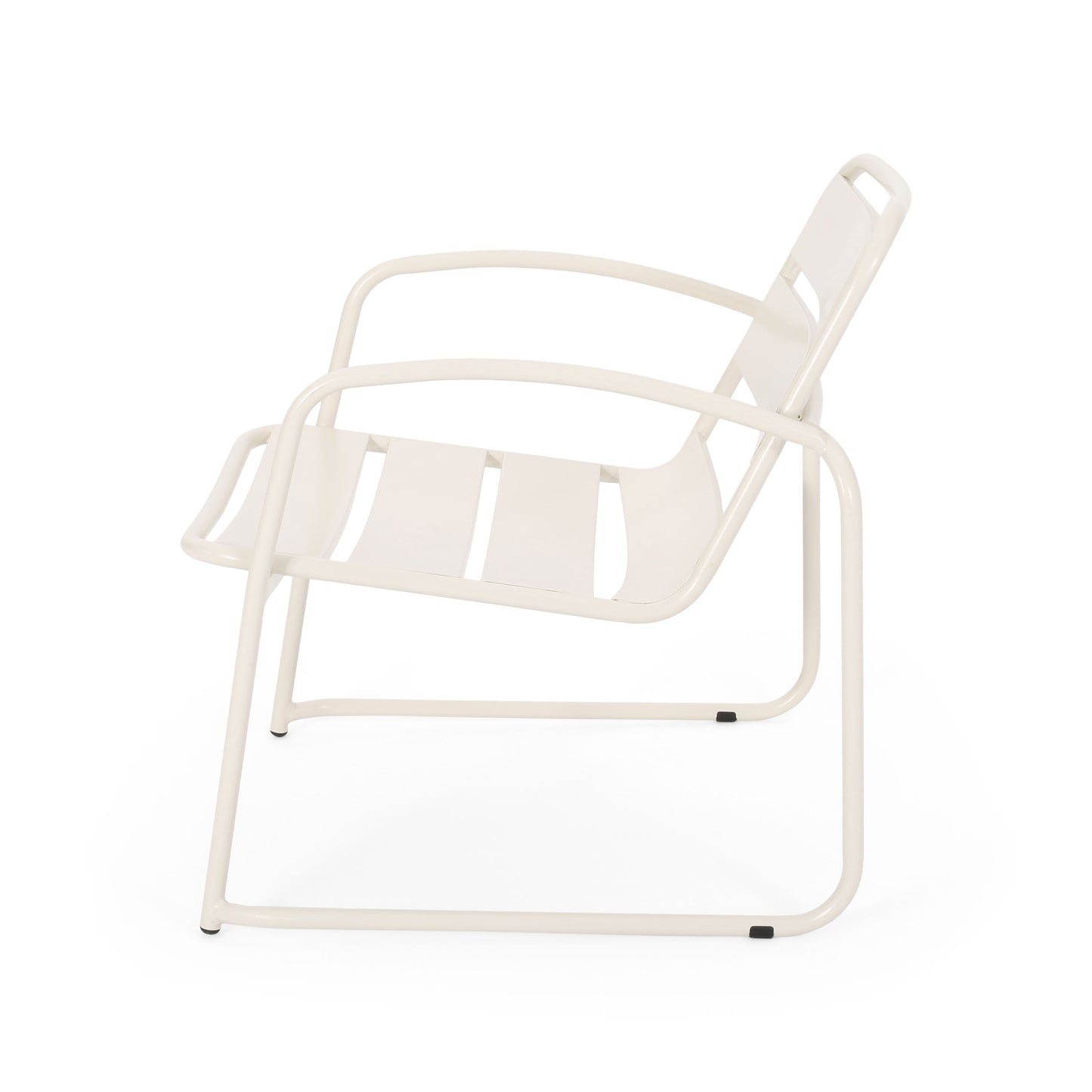 Outdoor Accent Chair With Metal Frame - White