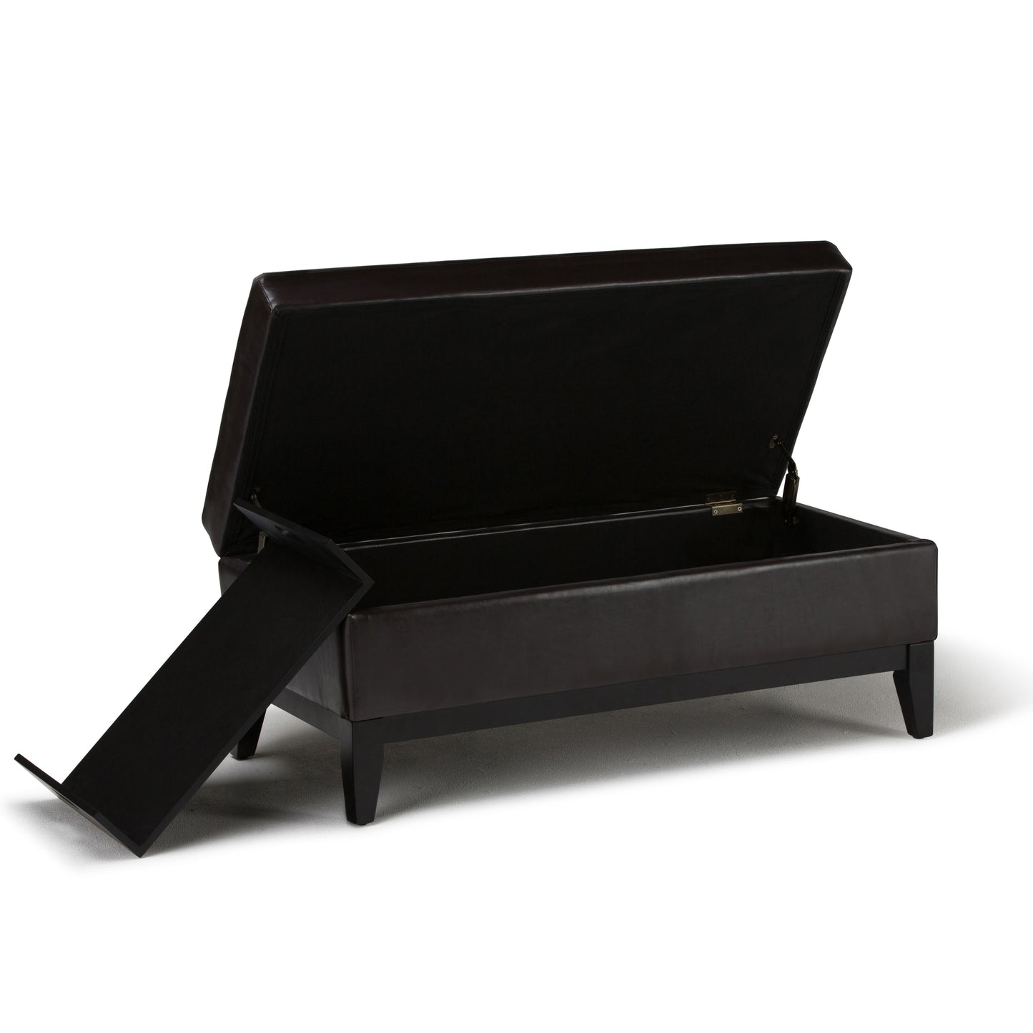 Oregon - Storage Ottoman Bench With Tray - Tanners Brown