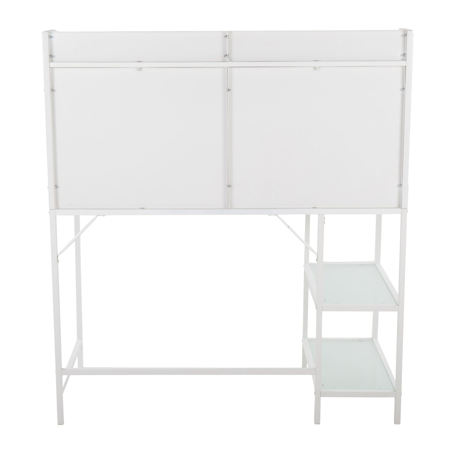 Geo - Tier Contemporary Desk - White / Frosted