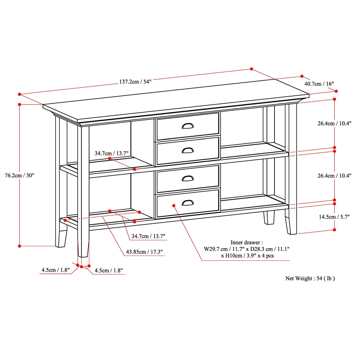 Redmond - Console Sofa Table - Rustic Natural Aged Brown